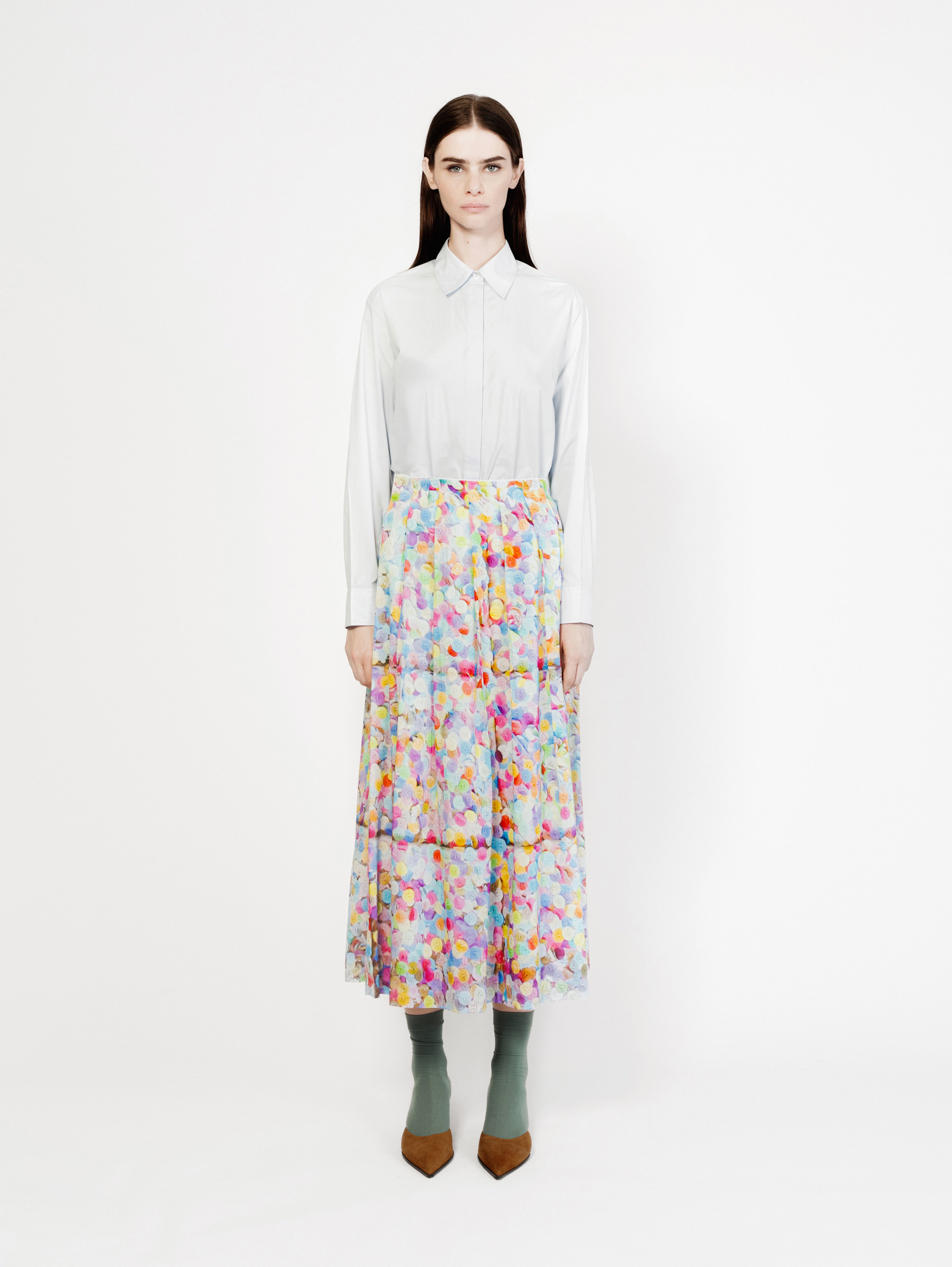 Talking Walls lily confetti pleated long skirt confetti