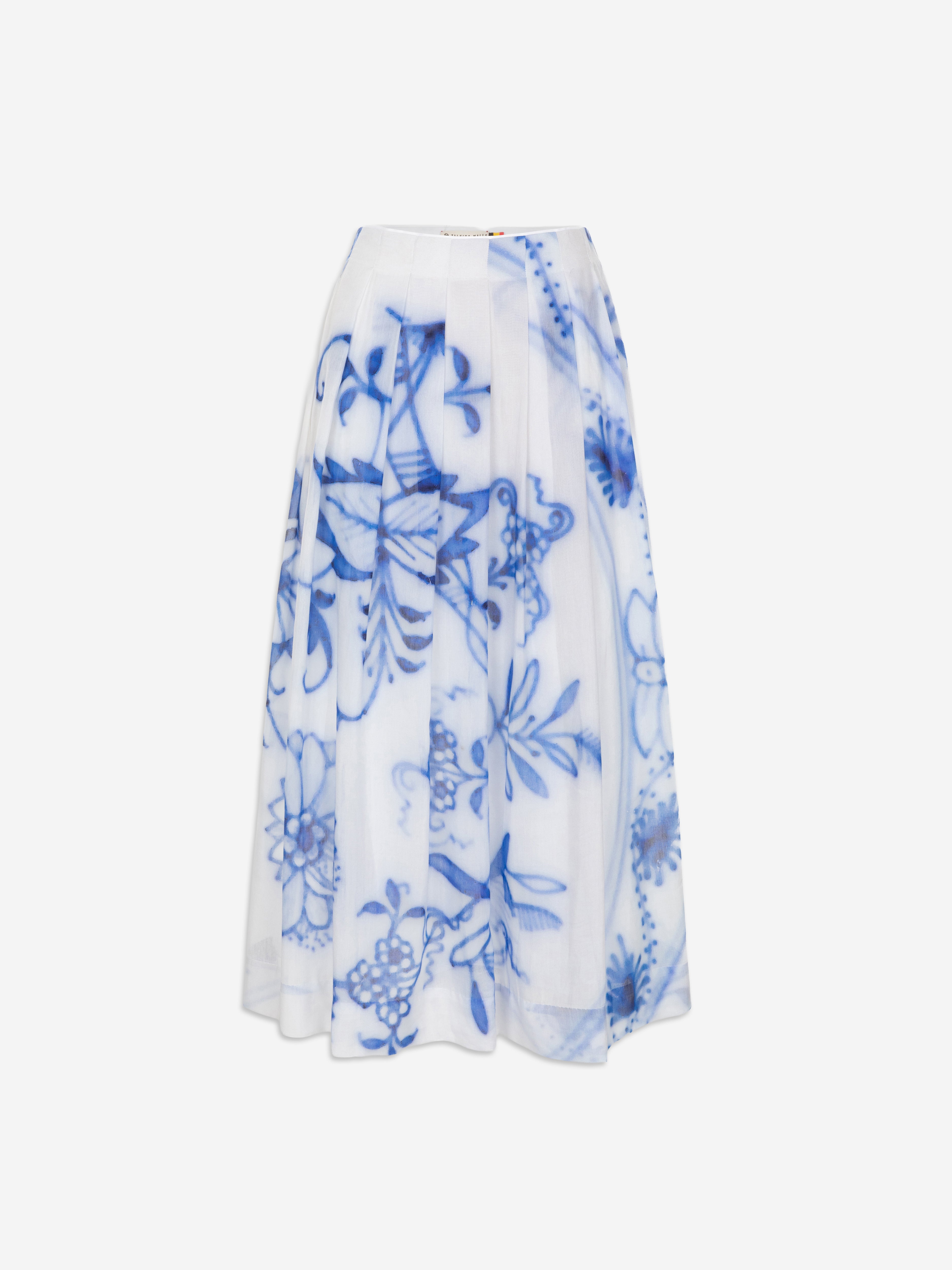 Talking Walls lily royal blue pleated long skirt royal blue