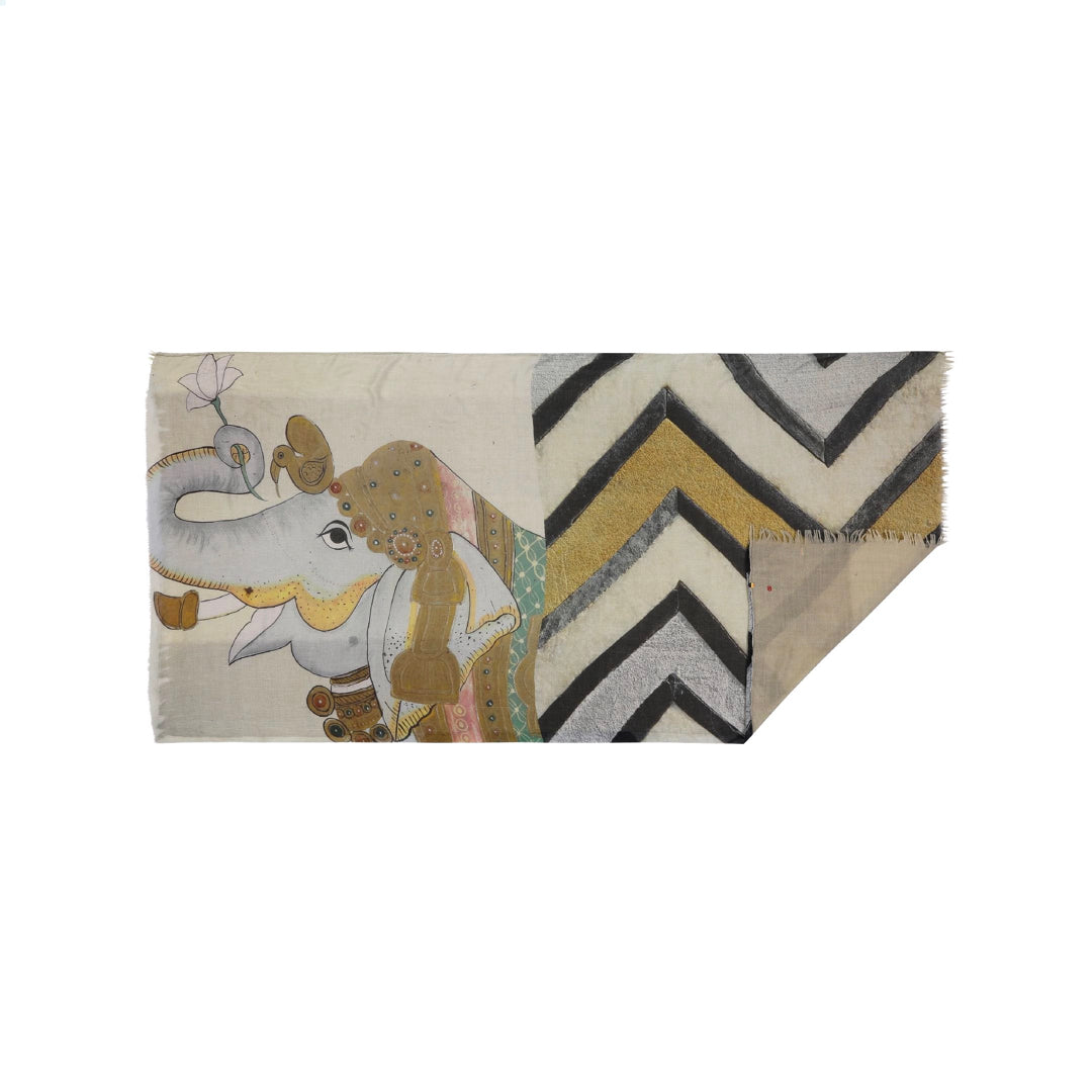 Talking Walls luna double face double face rectangular scarf jumbo taj sand