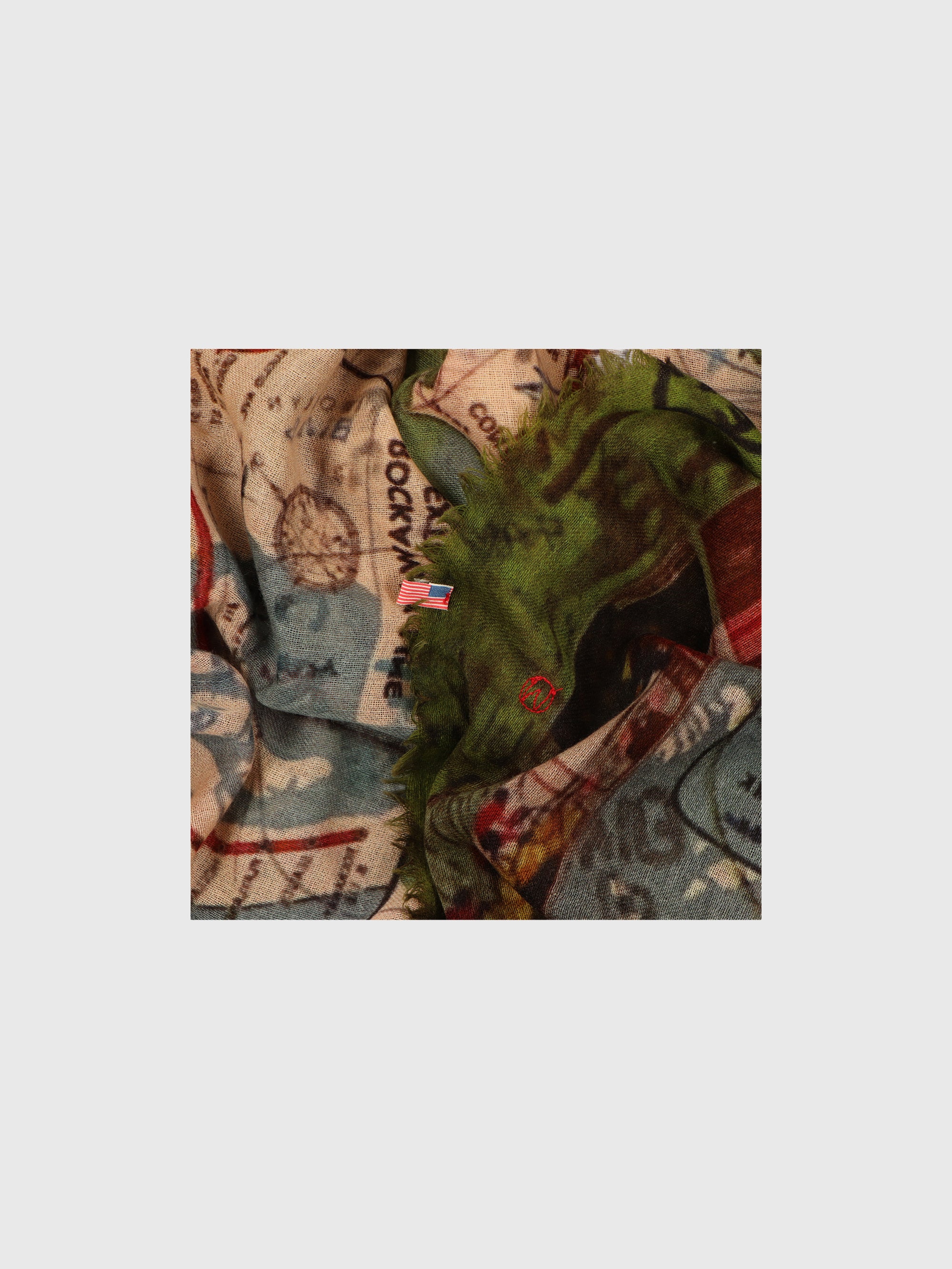 Talking Walls mantis single face Single faced square-shaped blanket scarf subways