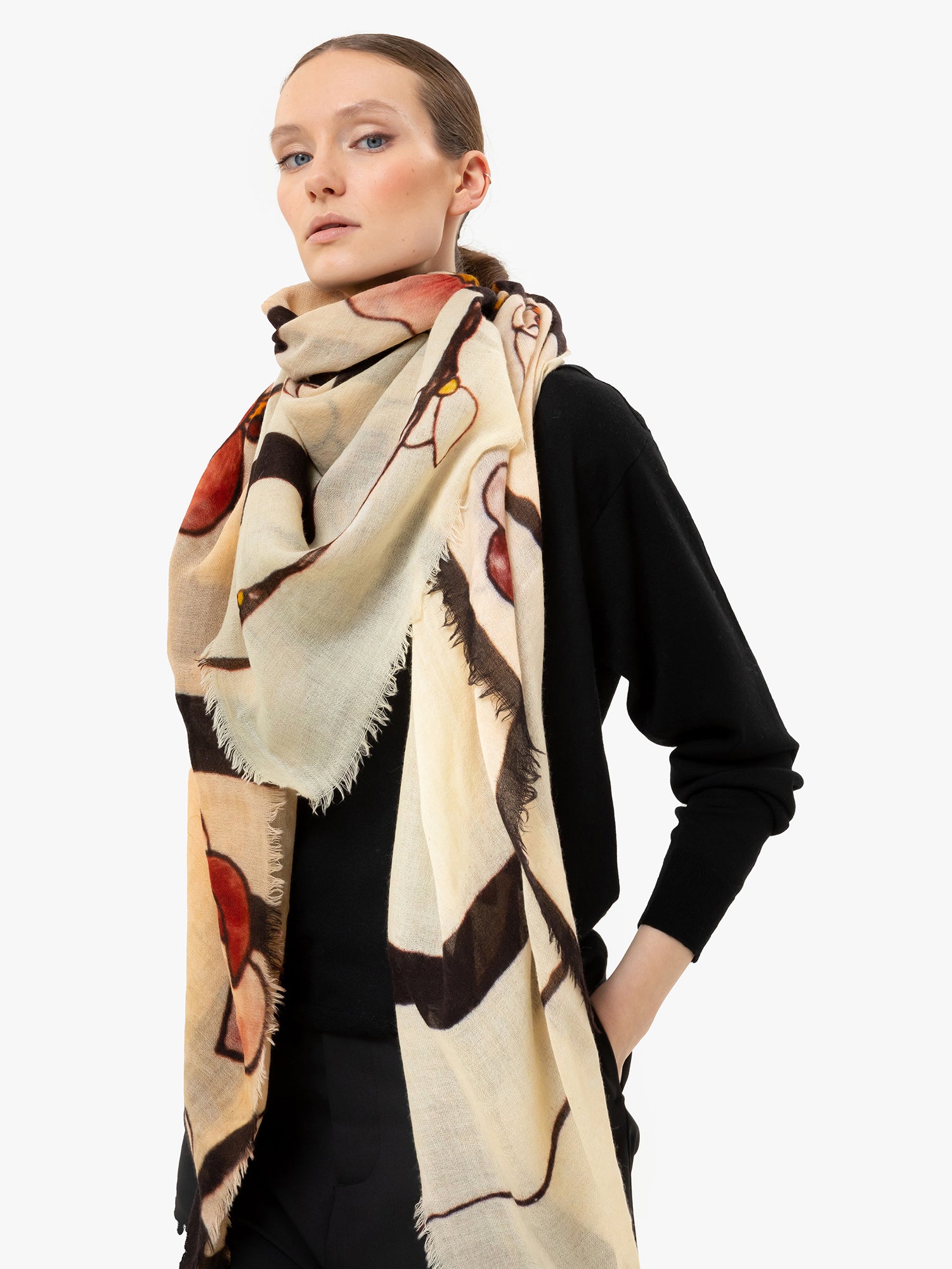 Talking Walls mantis single face Single faced square-shaped blanket scarf alexandrakis