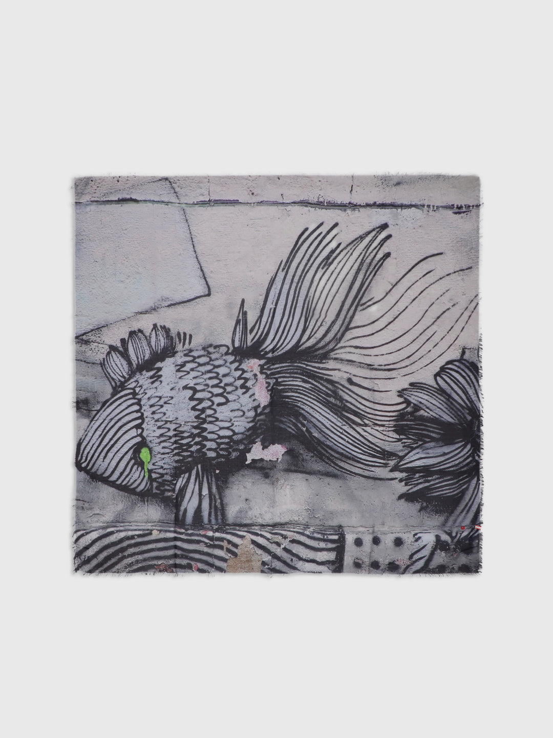 Talking Walls mantis single face Single faced square-shaped blanket scarf wiener fish