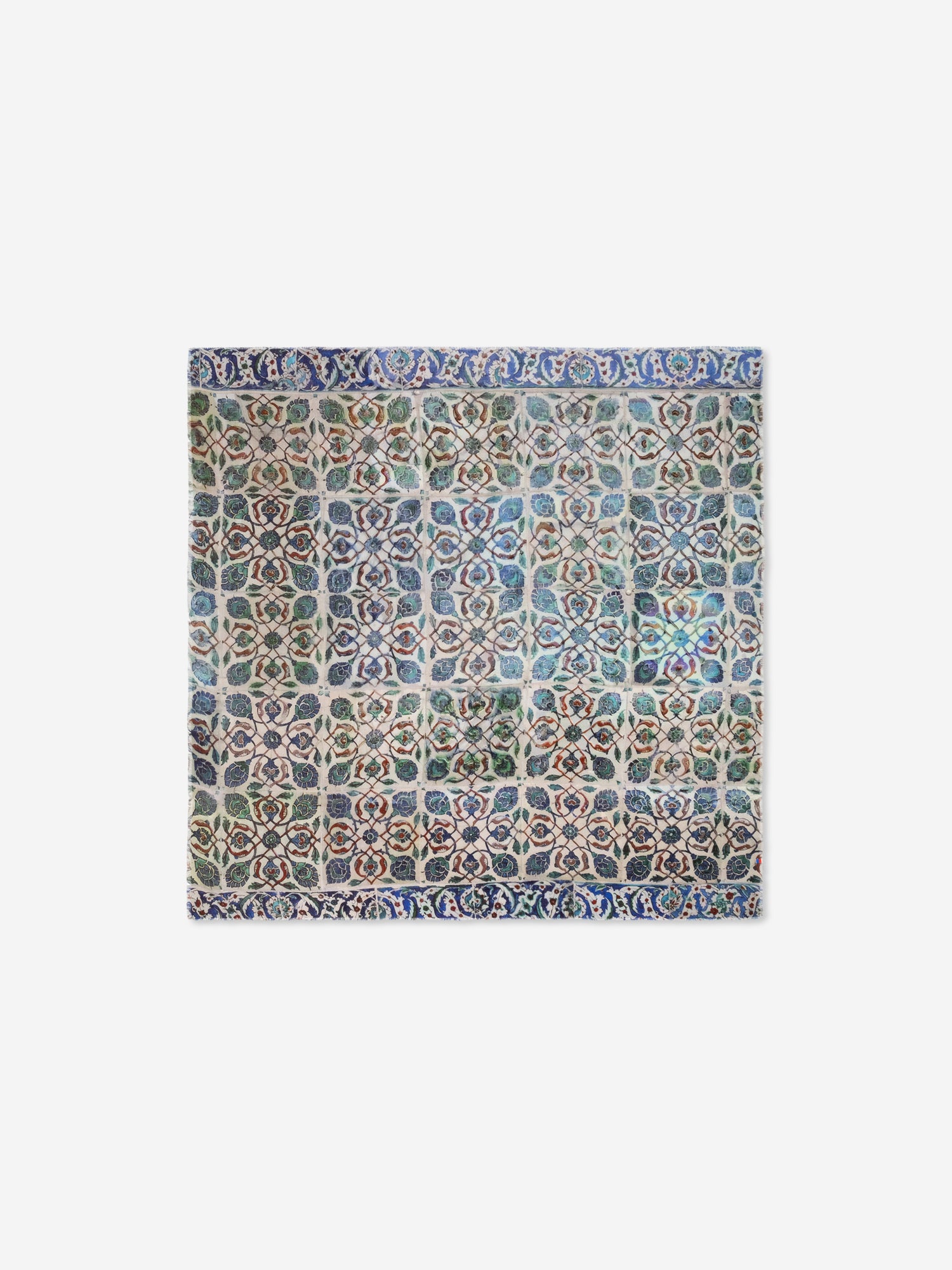 Talking Walls max cobalt single face square scarf cobalt