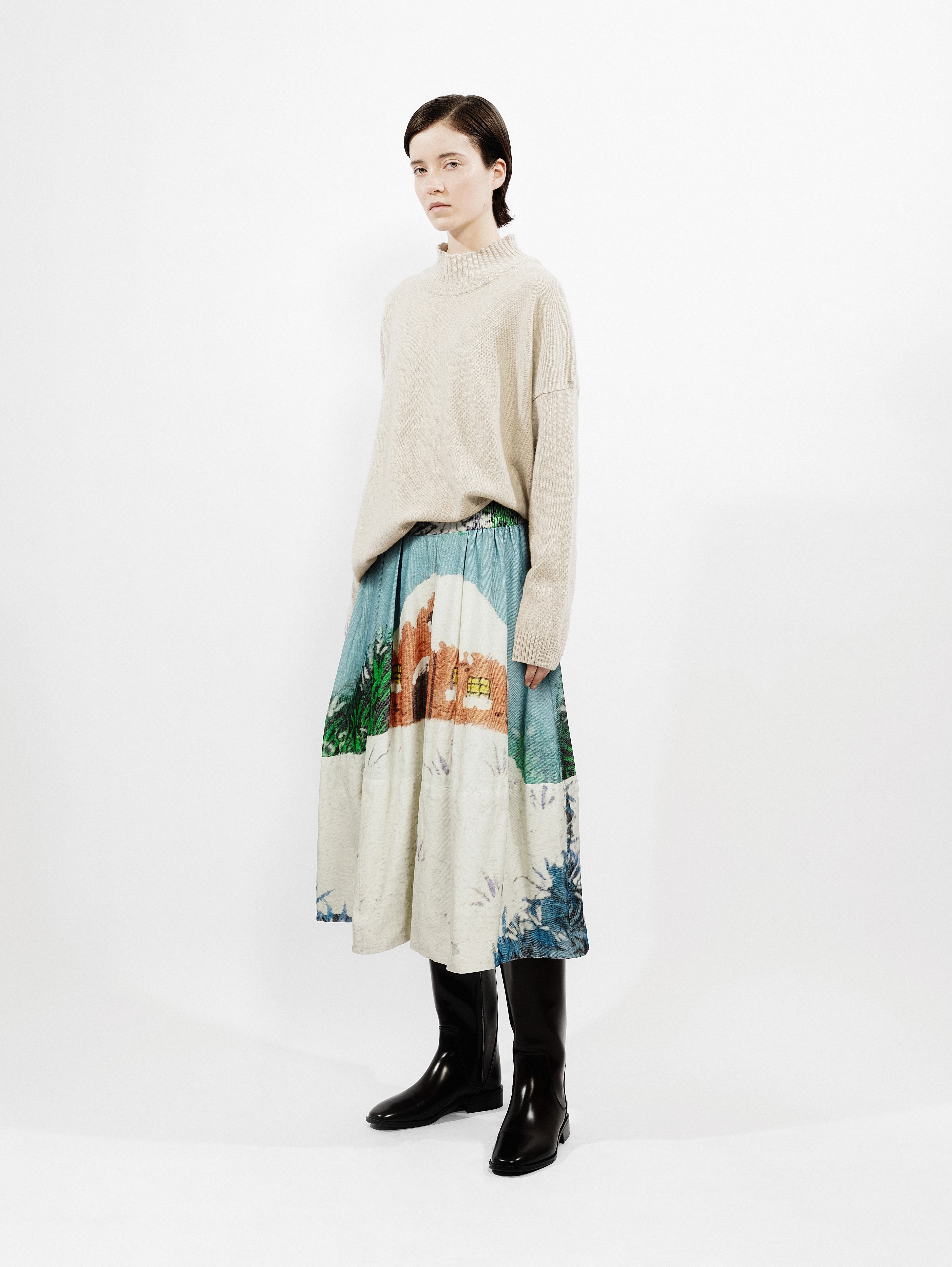 Talking Walls nona snow Midi Skirt snow