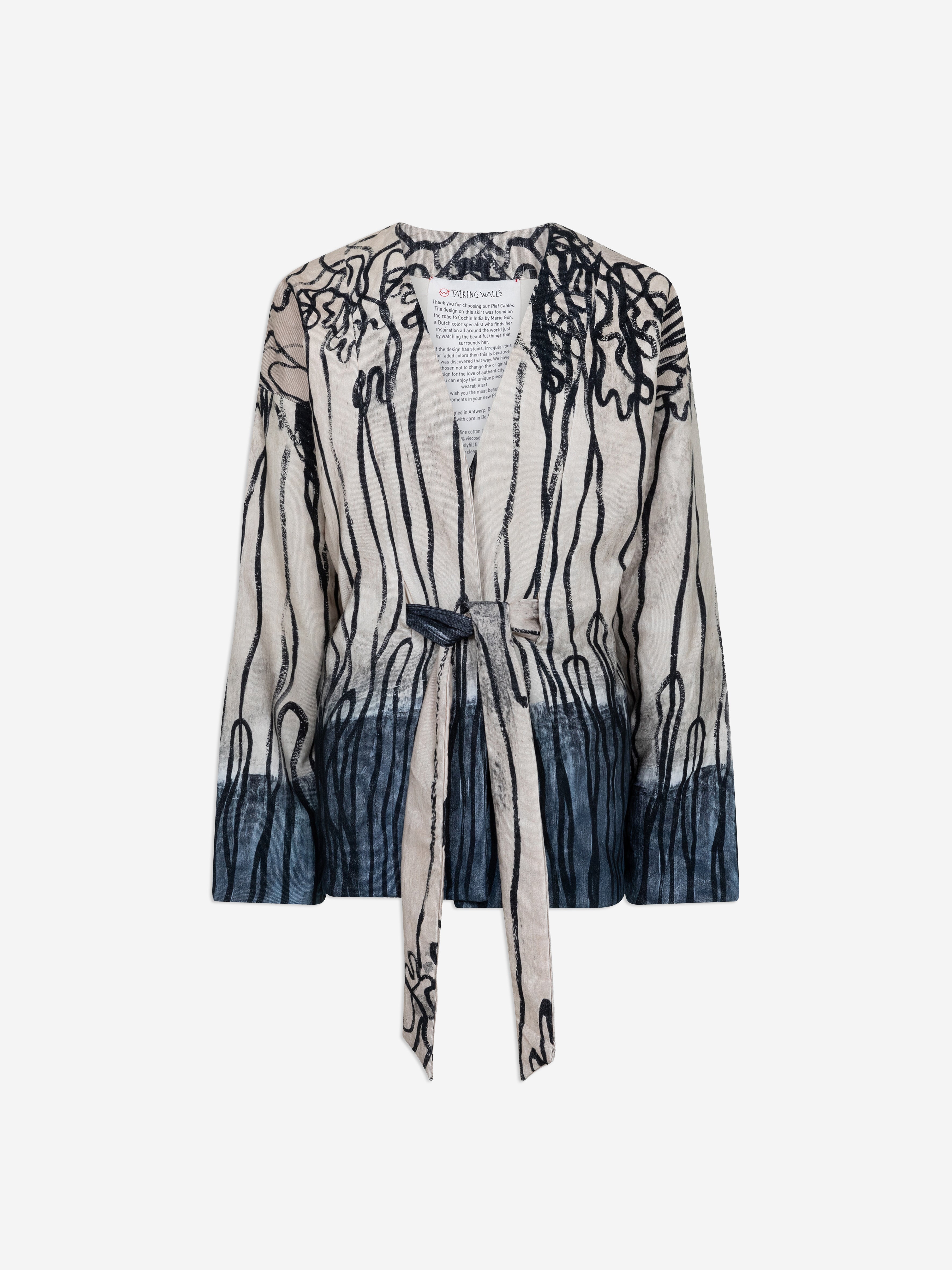 Talking Walls piaf cables kimono style jacket cables