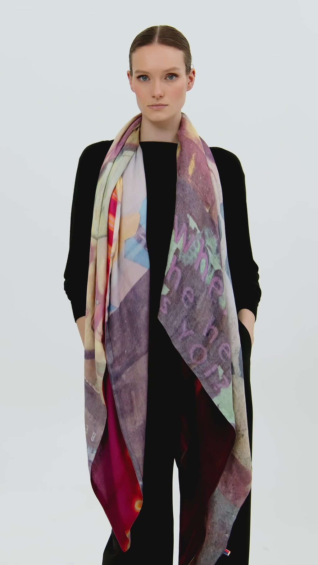 Talking Walls ava double face double face square scarf hollywood