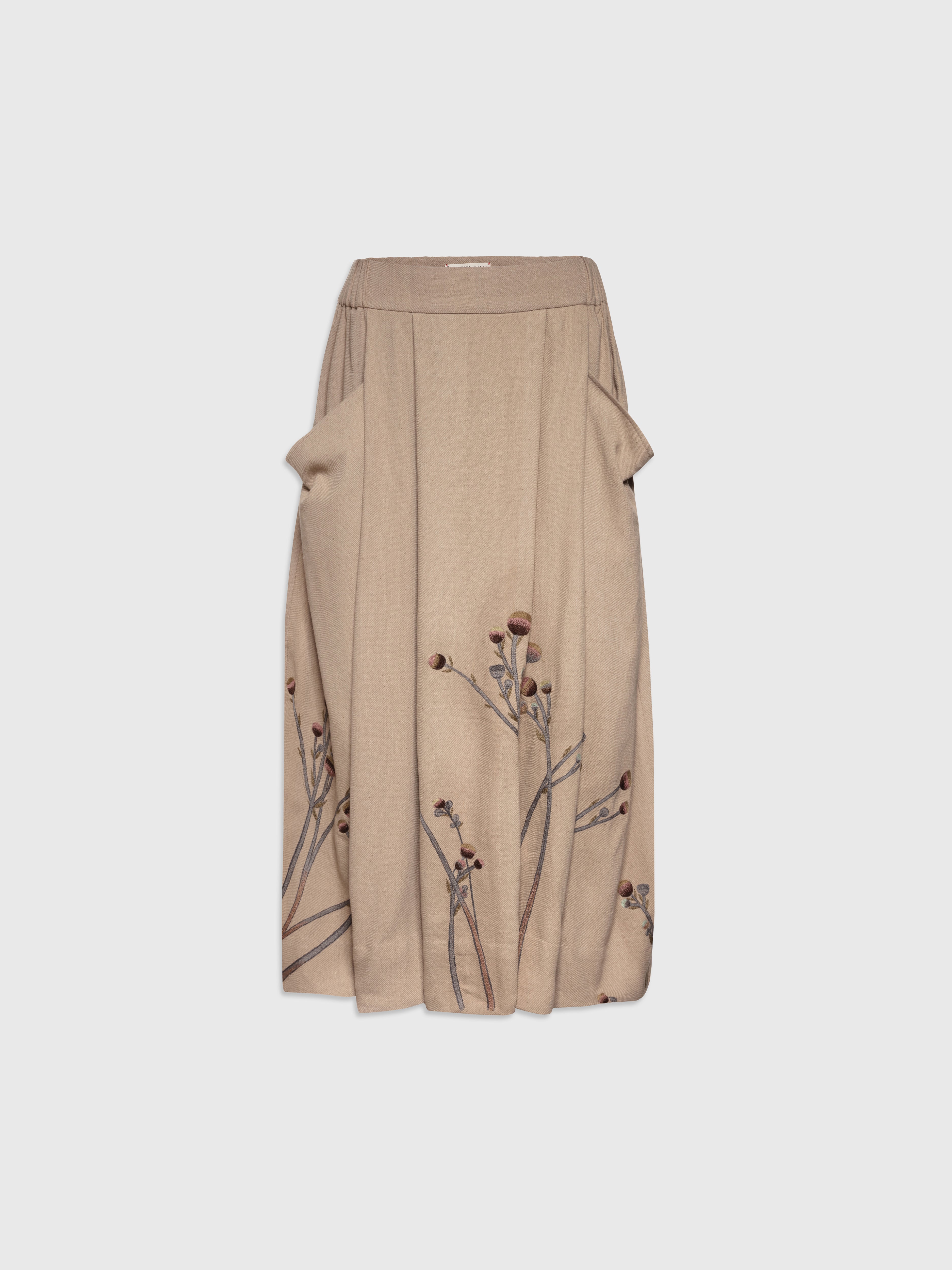 Talking Walls stella siena flat pleated long skirt sienna