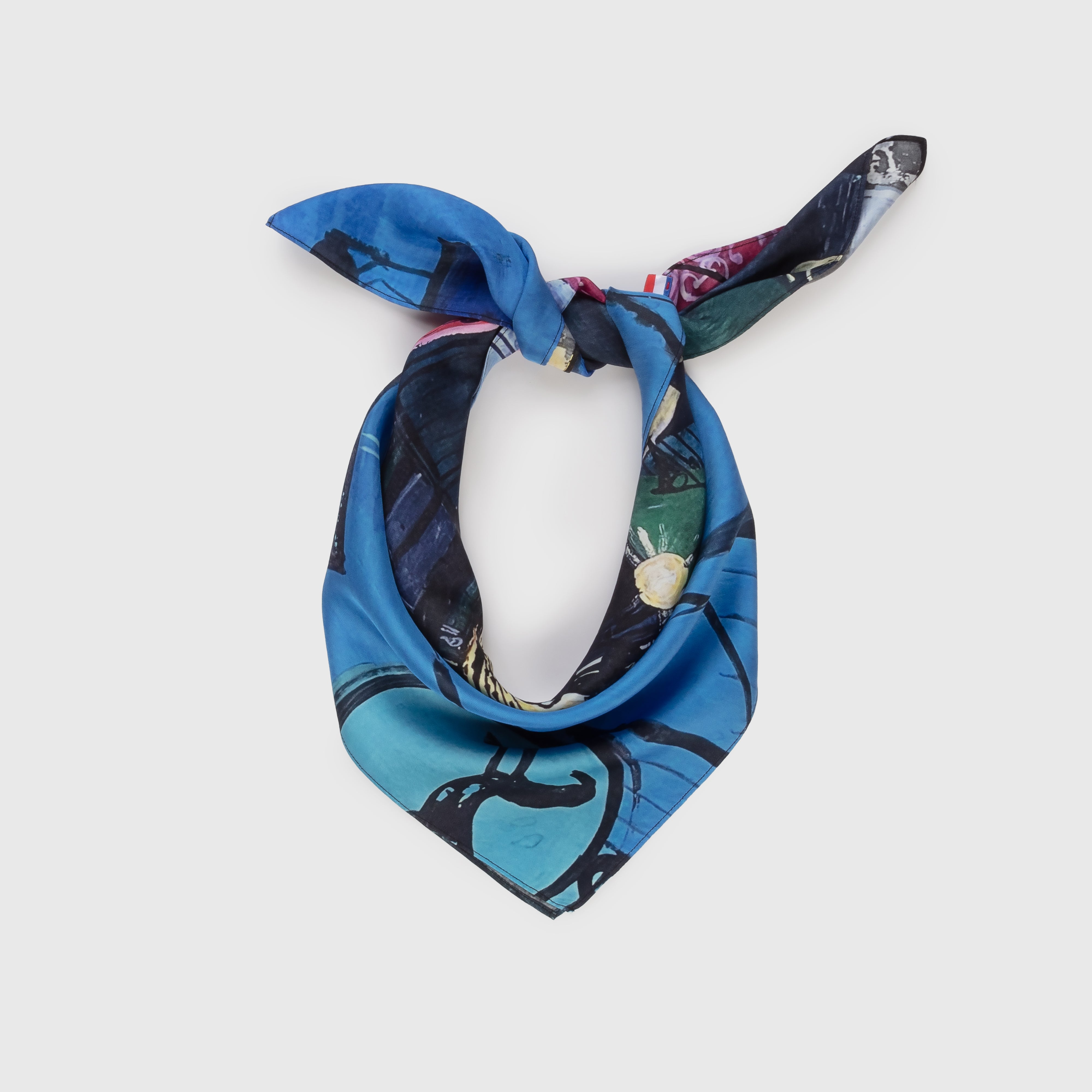 Talking Walls twiggy blue bar Single face square-shaped scarf blue bar