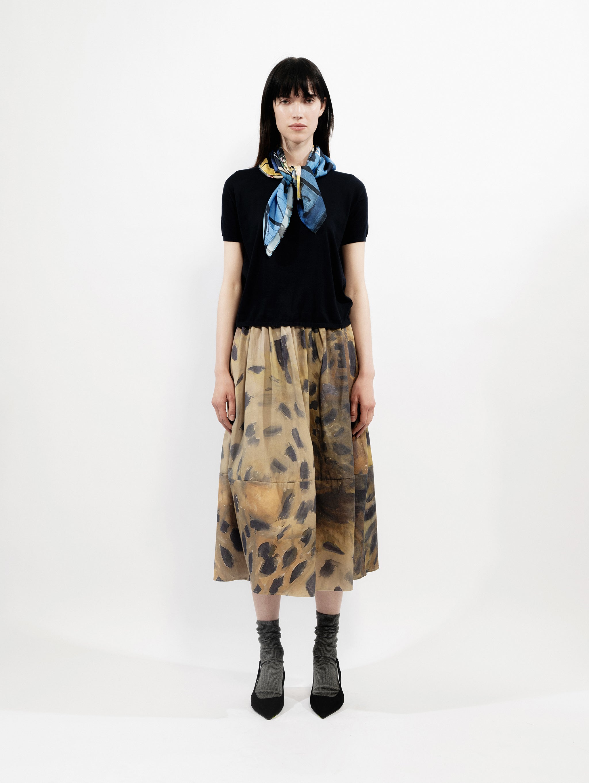 Talking Walls twiggy blue bar Single face square-shaped scarf blue bar