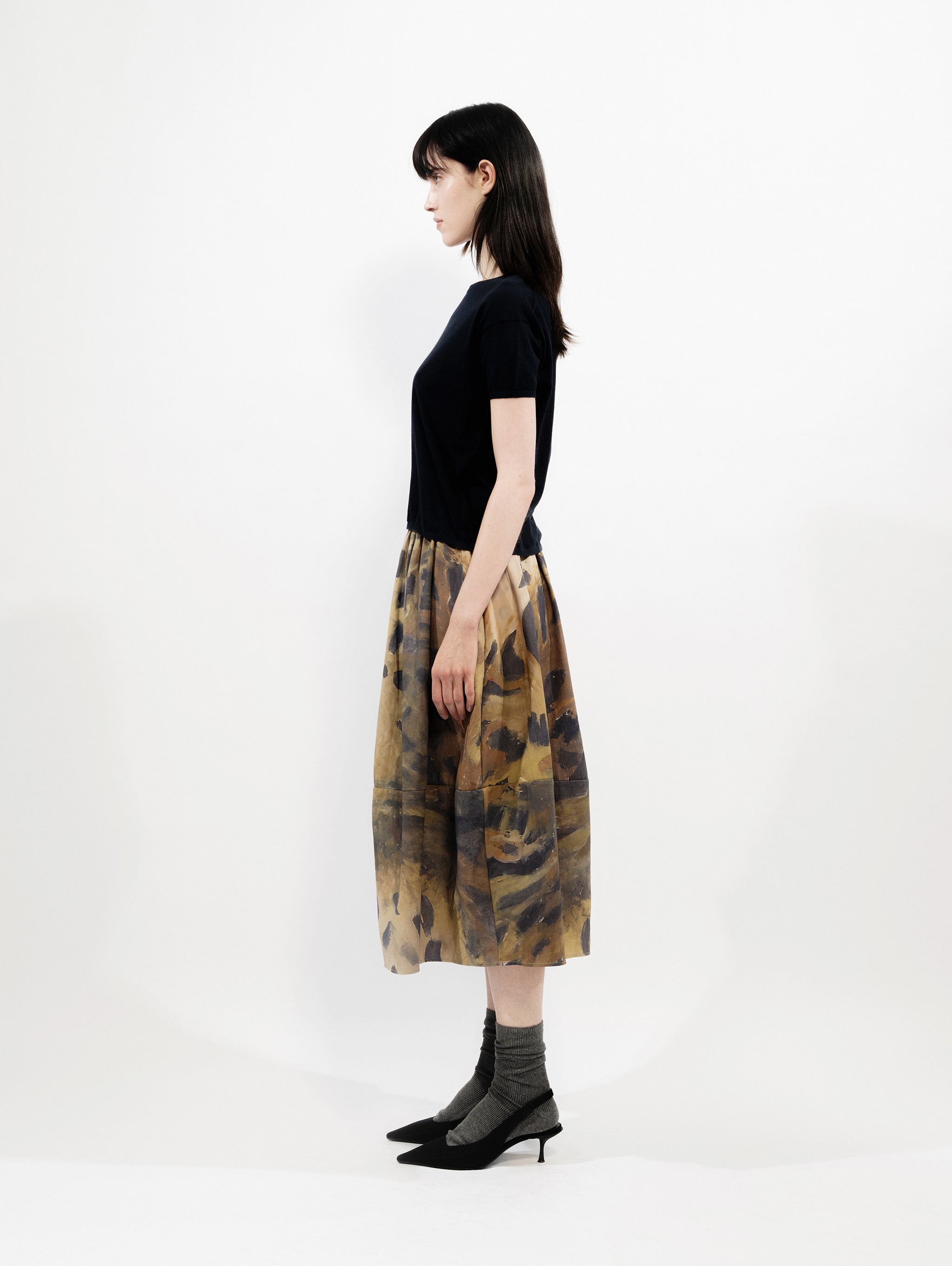 Talking Walls zaza leopard A-line midi skirt leopard