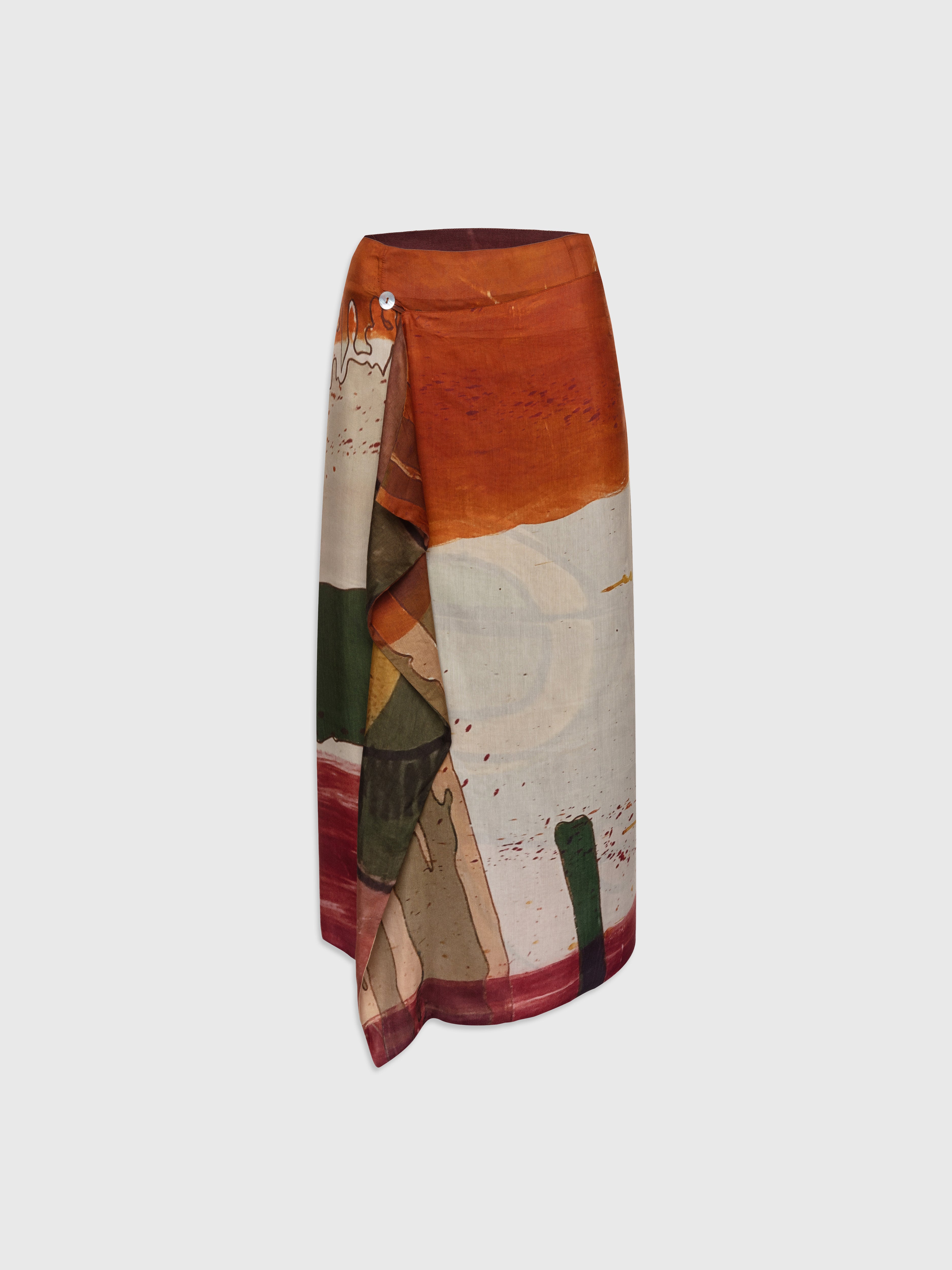 Talking Walls zoé arlatan Midi double sided, reversible wrap skirt arlatan