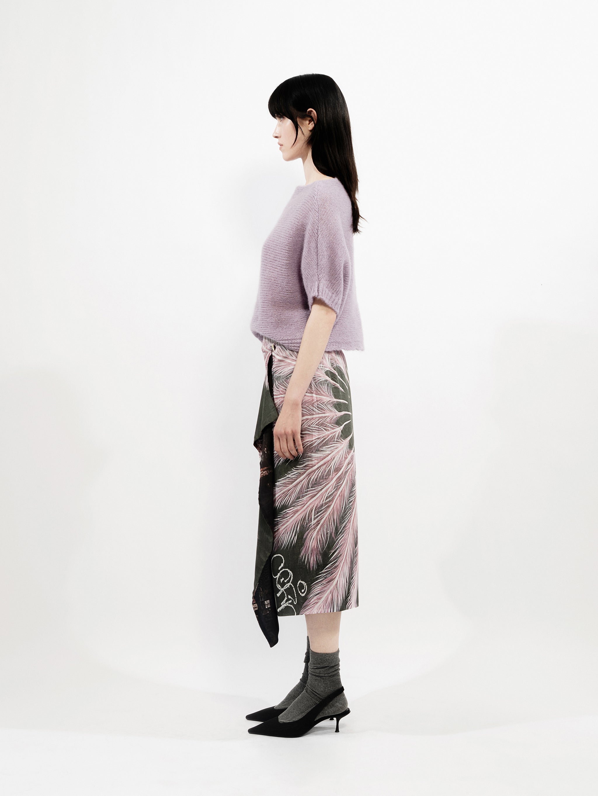 Talking Walls zoé burlesque Midi double sided, reversible wrap skirt burlesque