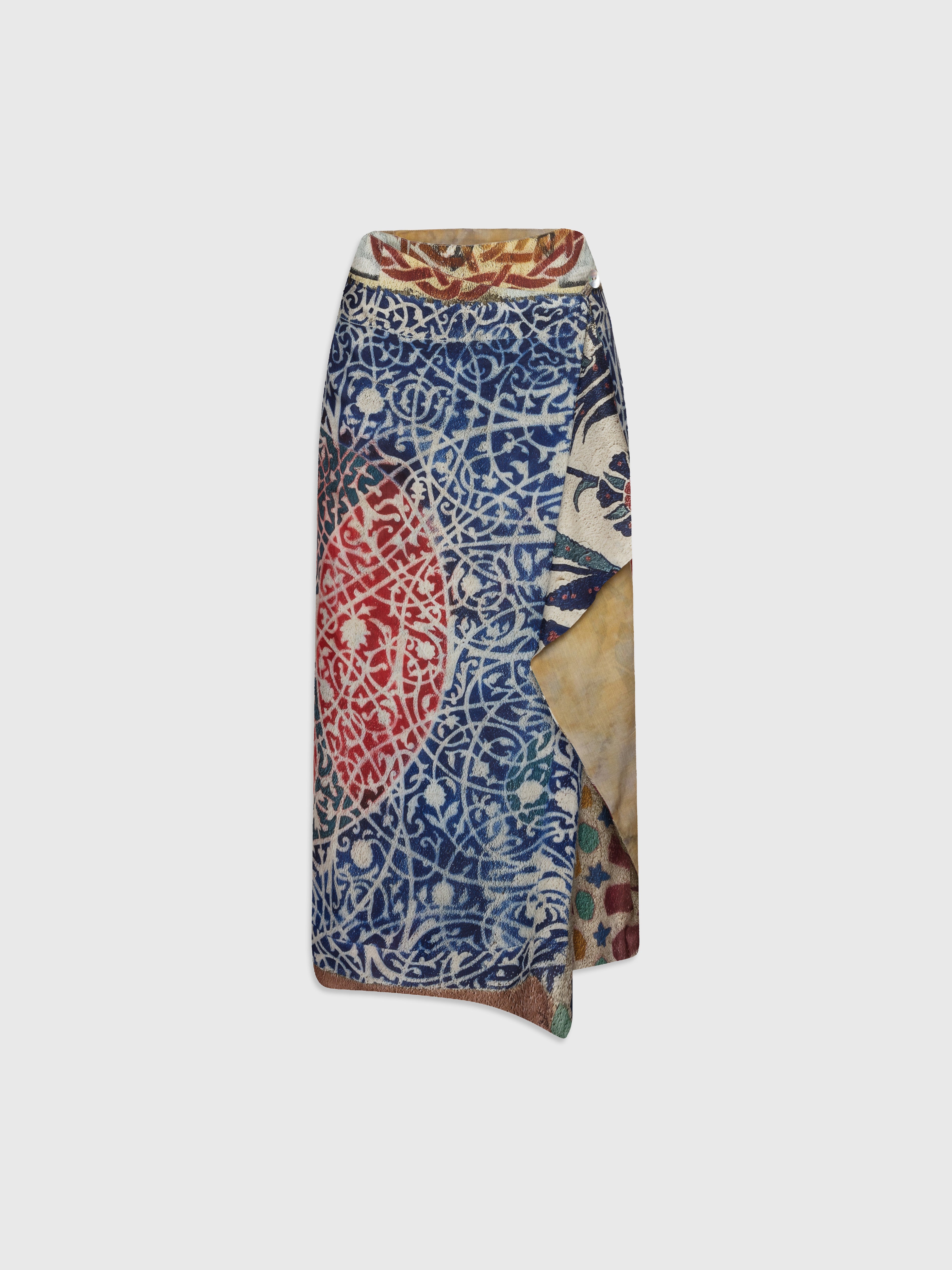 Talking Walls zoé crimson Midi double sided, reversible wrap skirt crimson