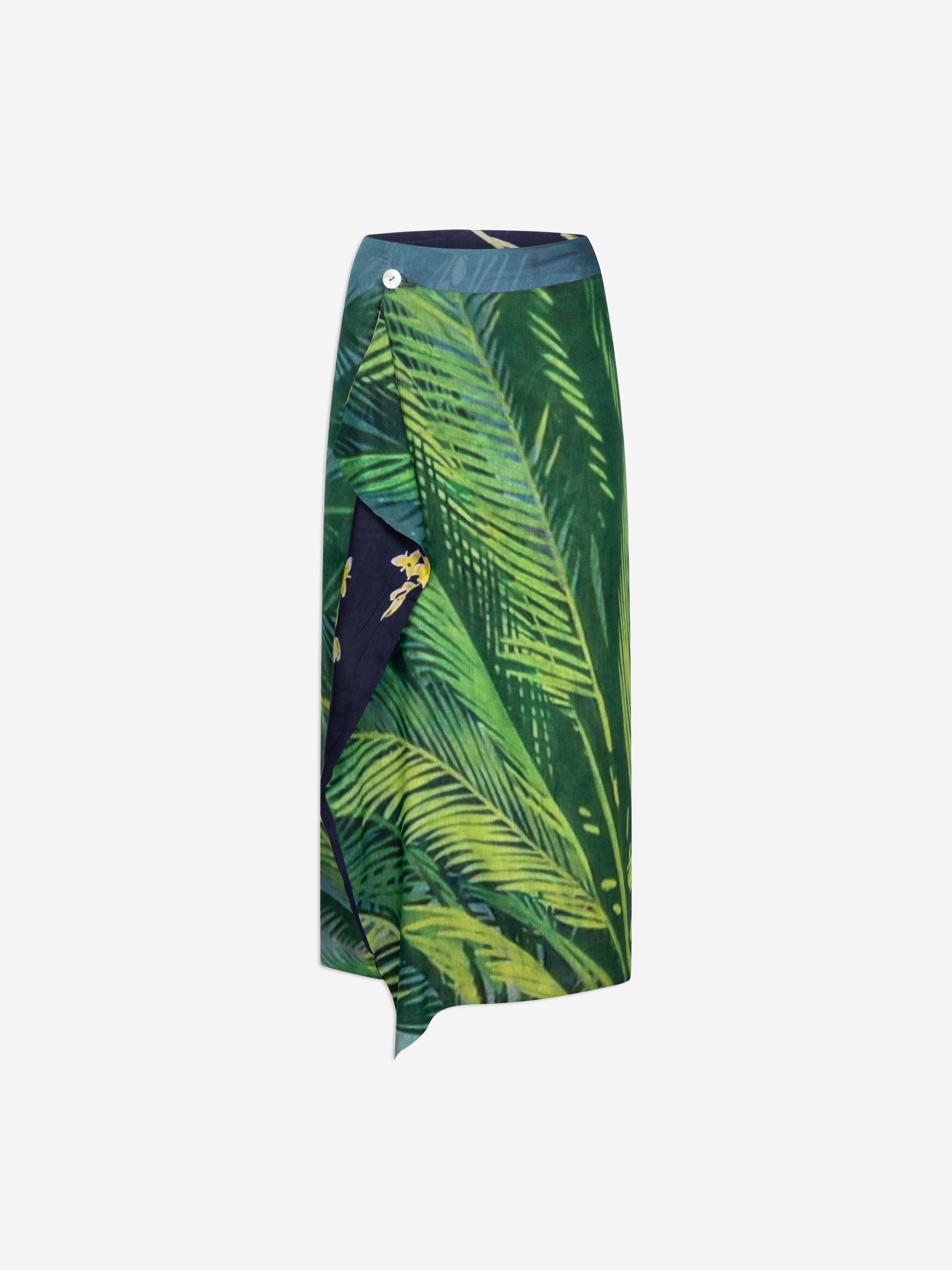 Talking Walls zoé dates midi double sided reversible wrap skirt dates