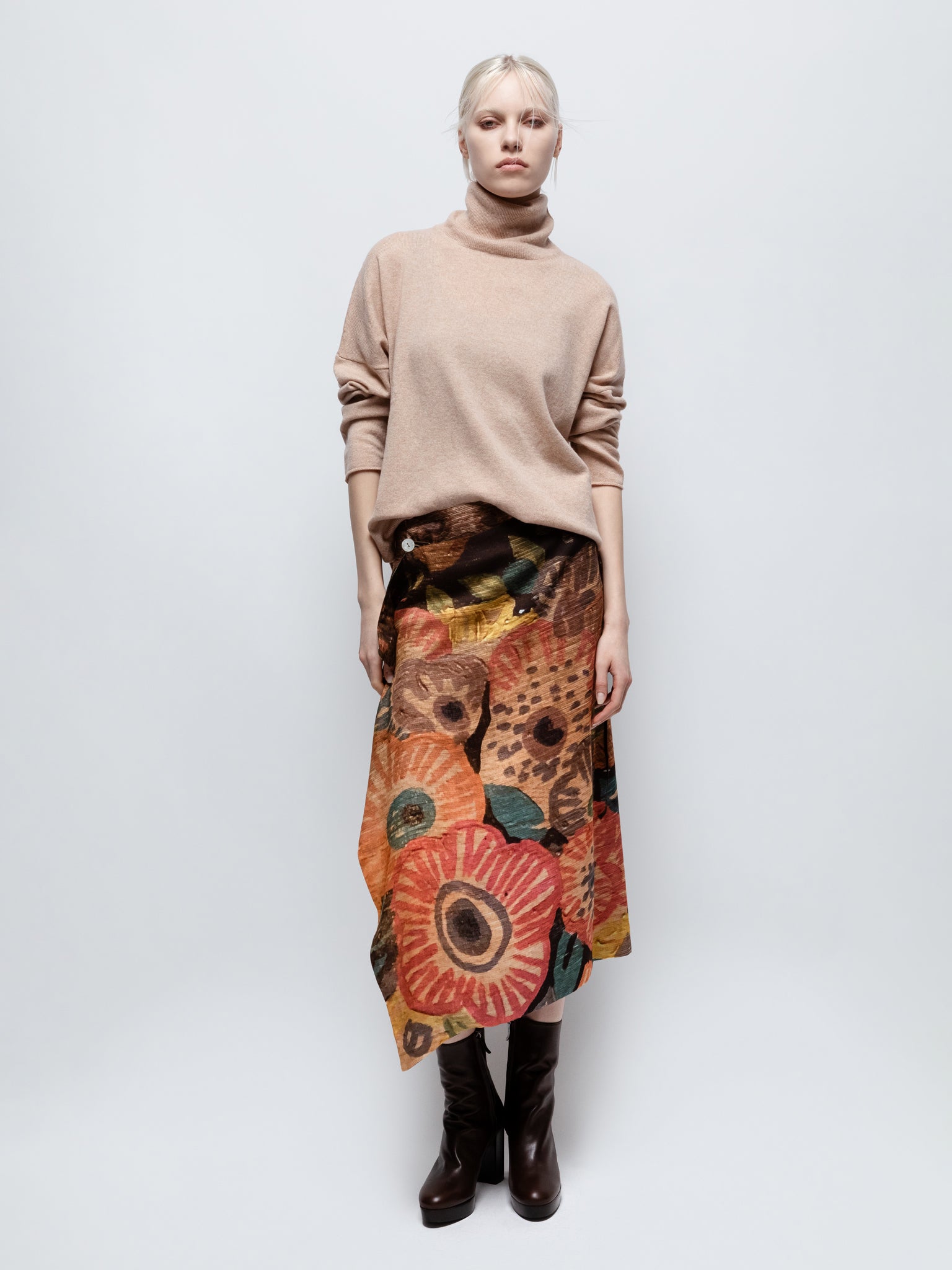Talking Walls zoé josephine midi double sided reversible wrap skirt josephine