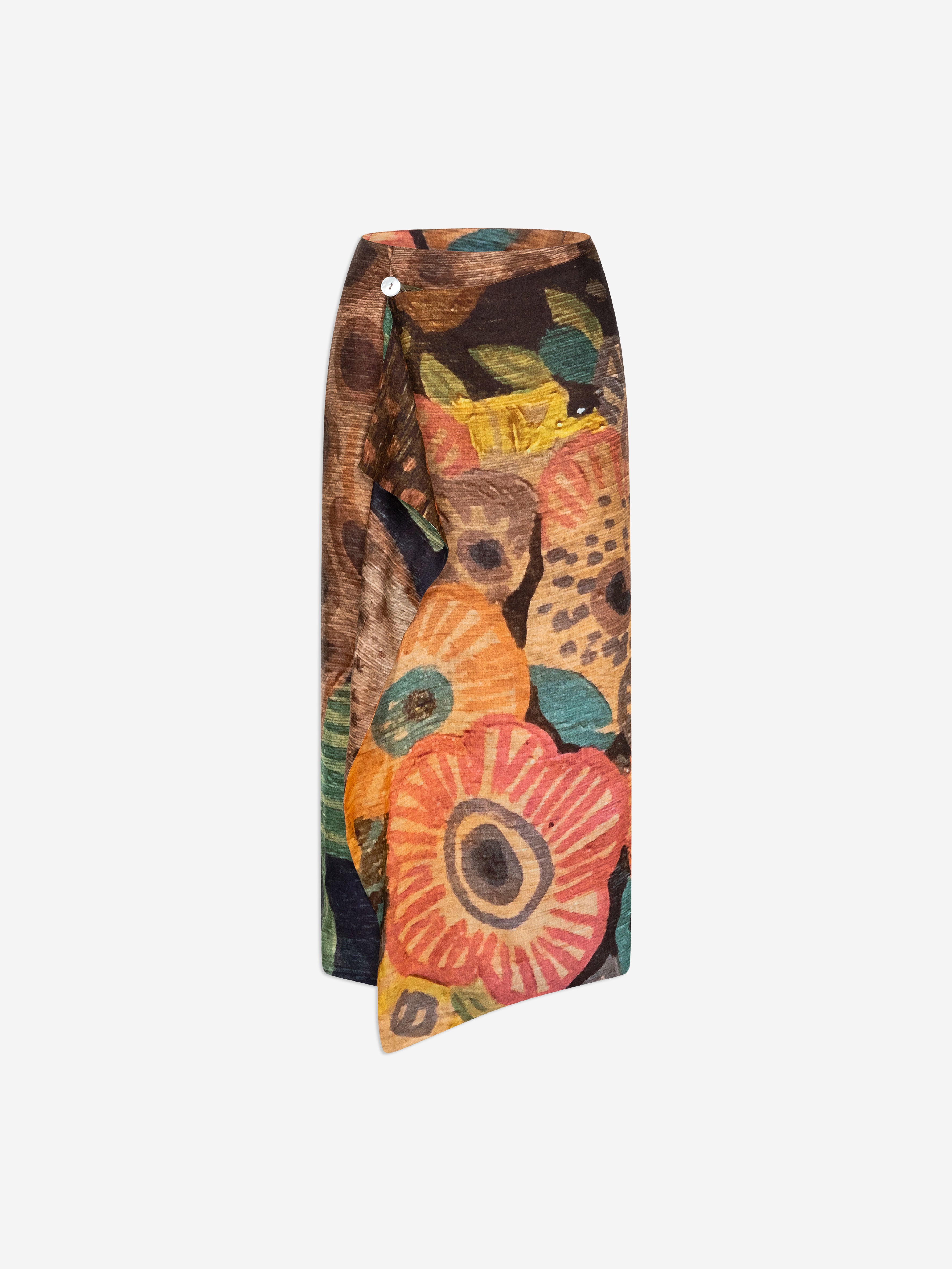Talking Walls zoé josephine midi double sided reversible wrap skirt josephine