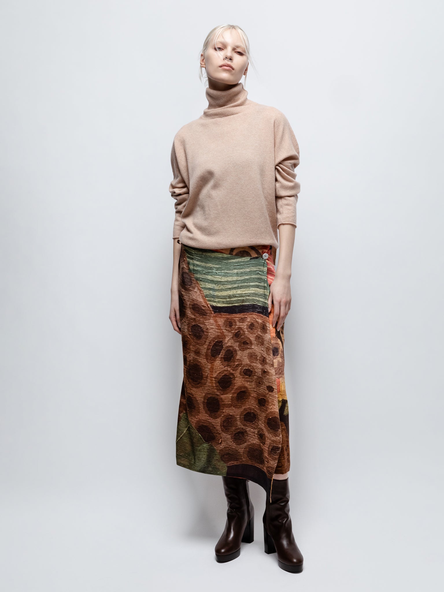 Talking Walls zoé josephine midi double sided reversible wrap skirt josephine