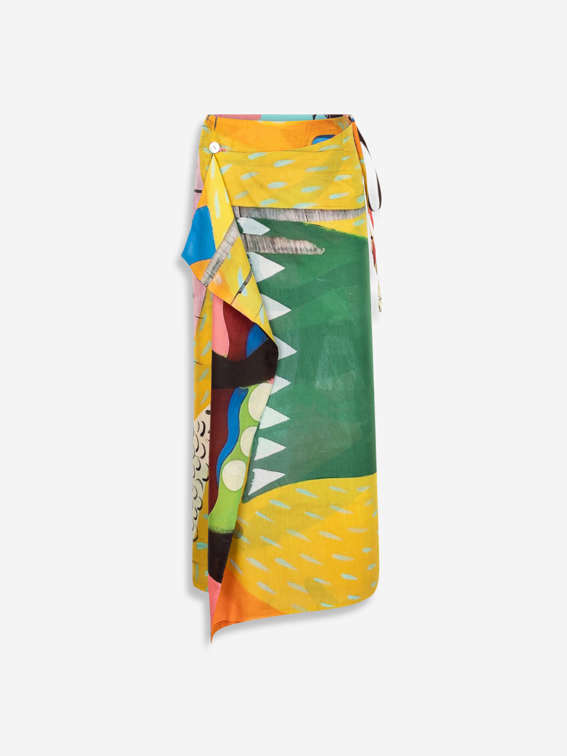 Talking Walls zoé monster Midi double sided, reversible wrap skirt monster