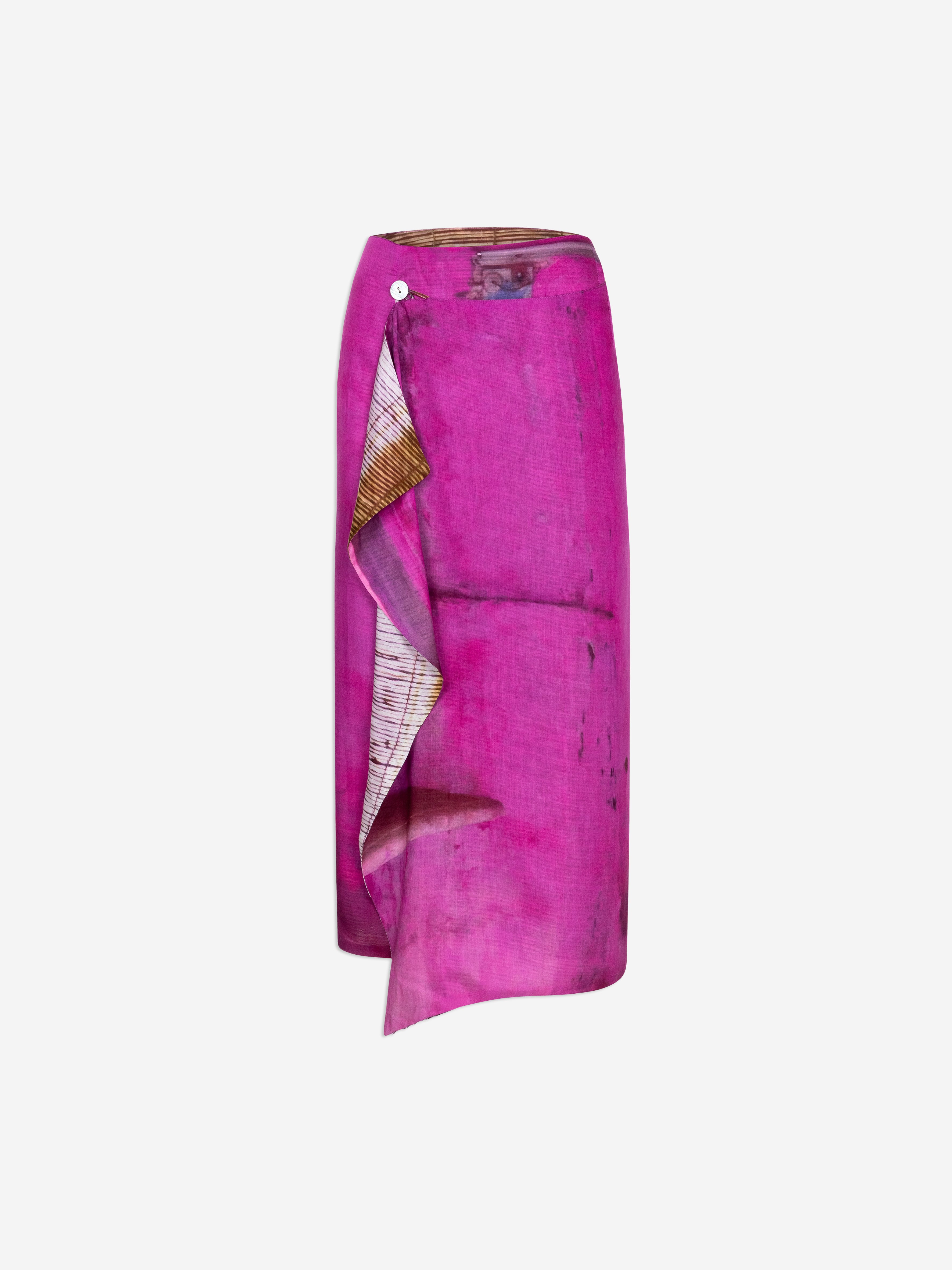 Talking Walls zoé straw midi double sided reversible wrap skirt straw pinkroom