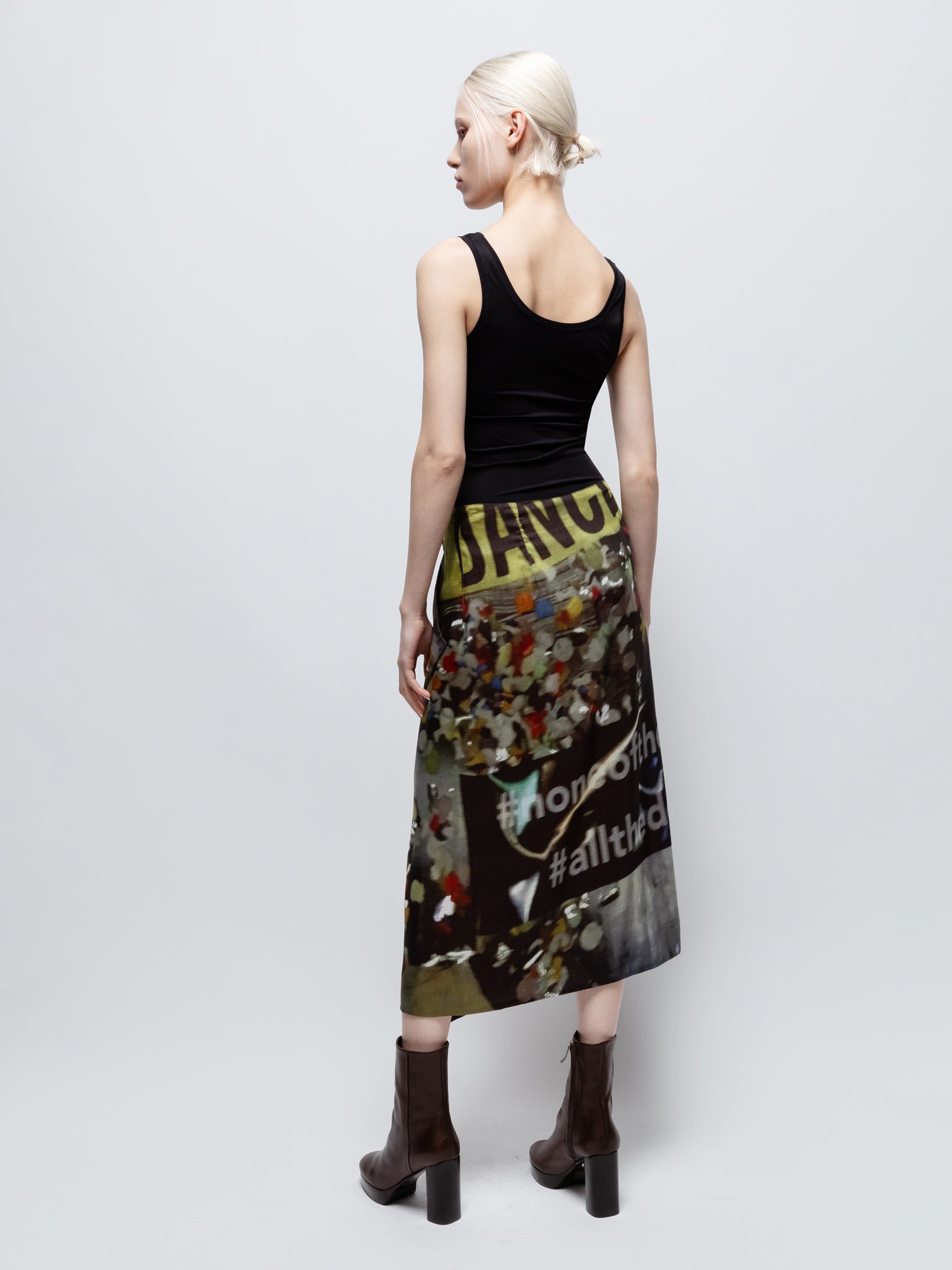 Talking Walls zoé time to dance midi double sided reversible wrap skirt