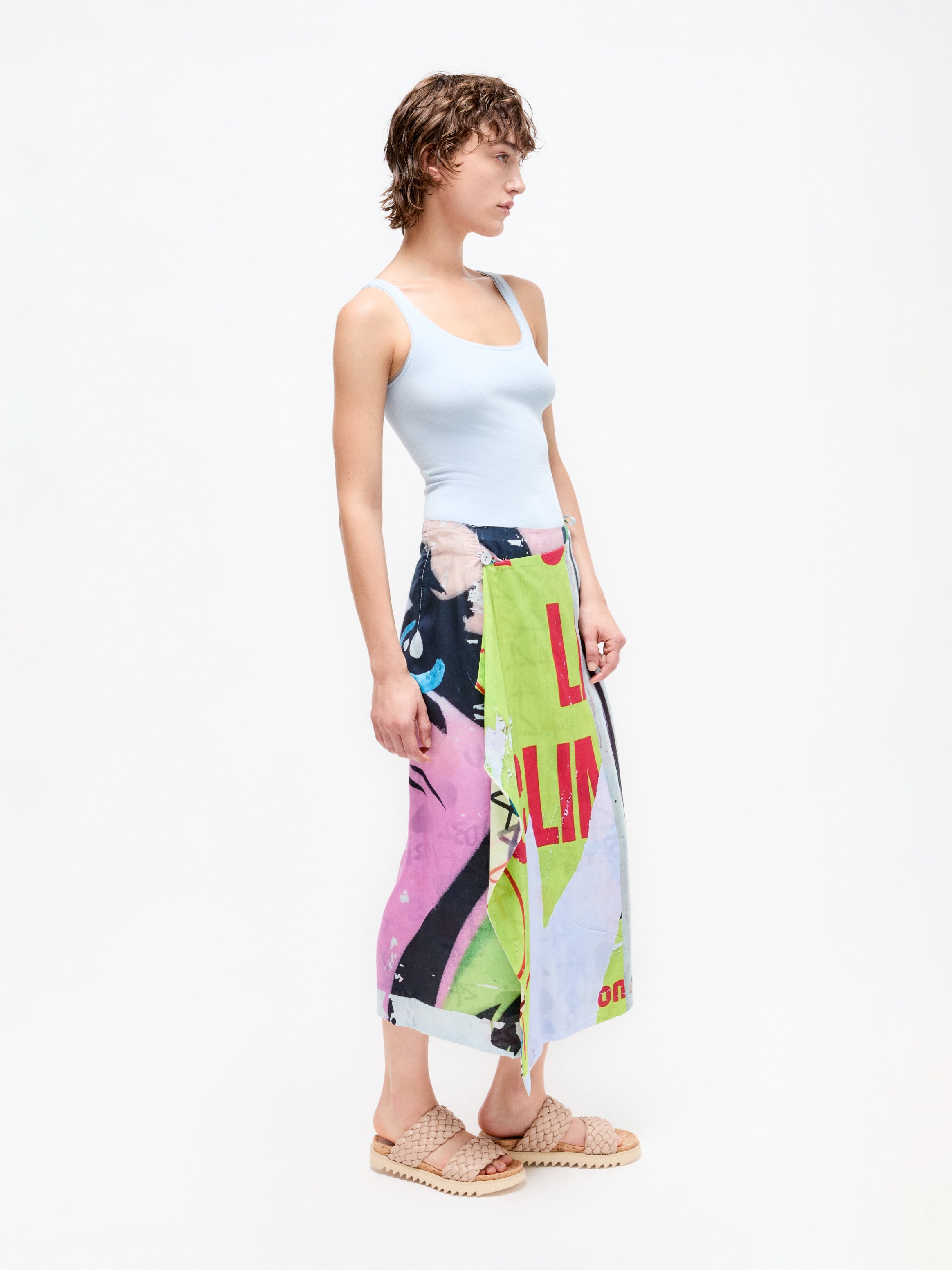 Talking Walls zoé why? Midi double sided, reversible wrap skirt why?