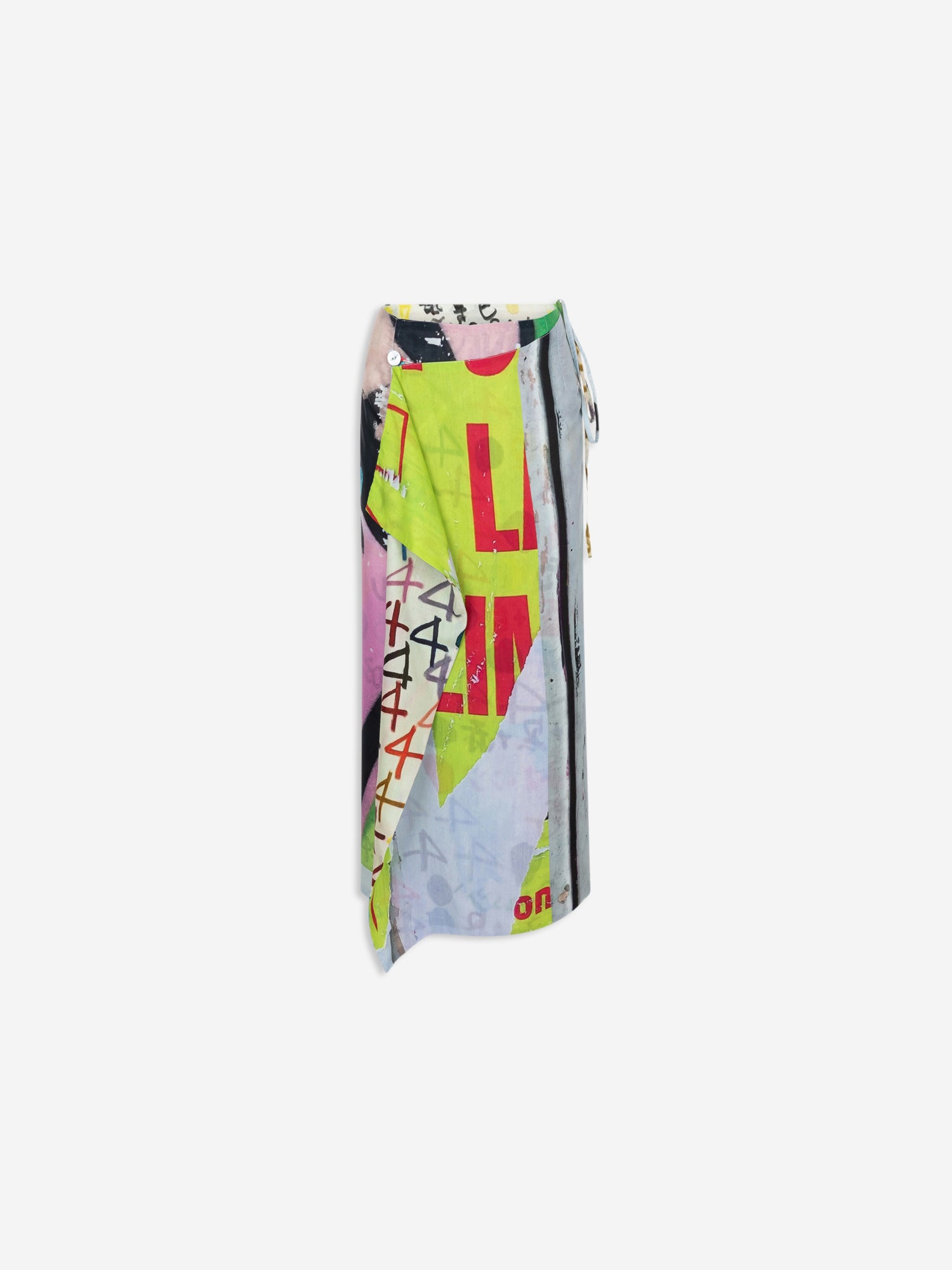 Talking Walls zoé why? Midi double sided, reversible wrap skirt why?