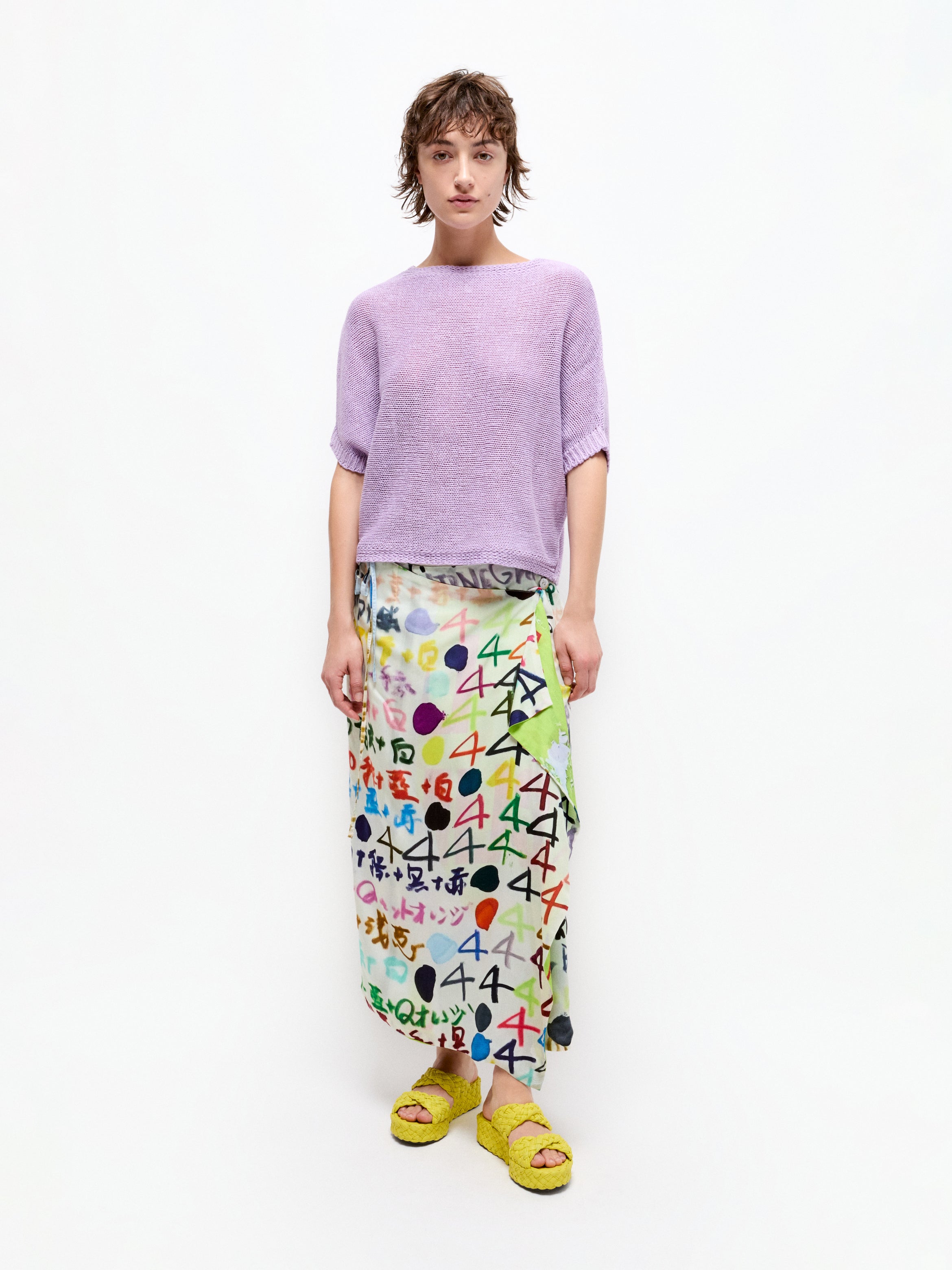 Talking Walls zoé why? Midi double sided, reversible wrap skirt why?