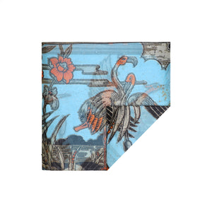 Talking Walls ava double face double face square scarf flamingo