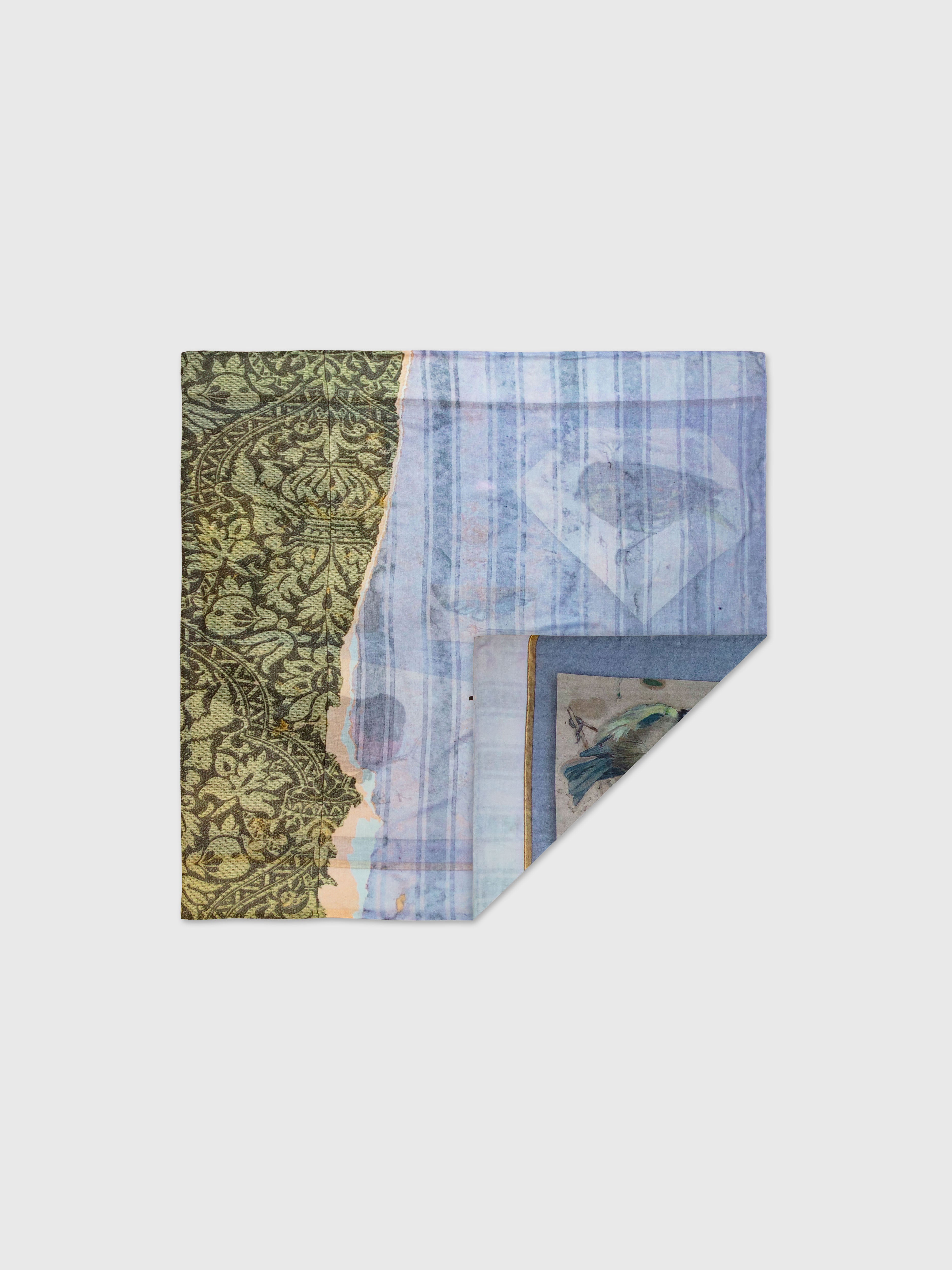 Talking Walls Ava Birdwatcher - Fray Double face square scarf birdwatcher fray