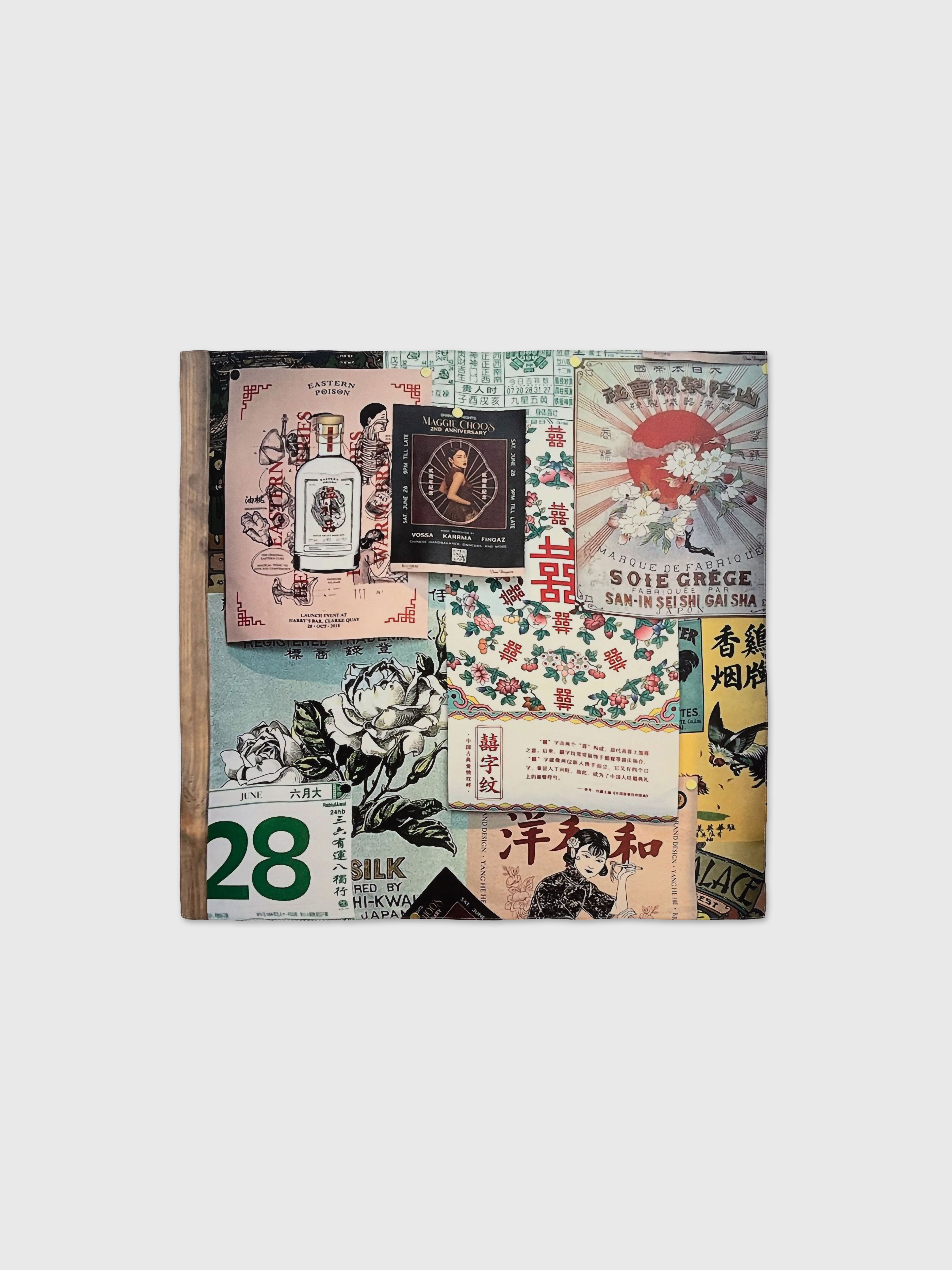 Talking Walls Babette Almanac Single face square-shaped scarf almanac