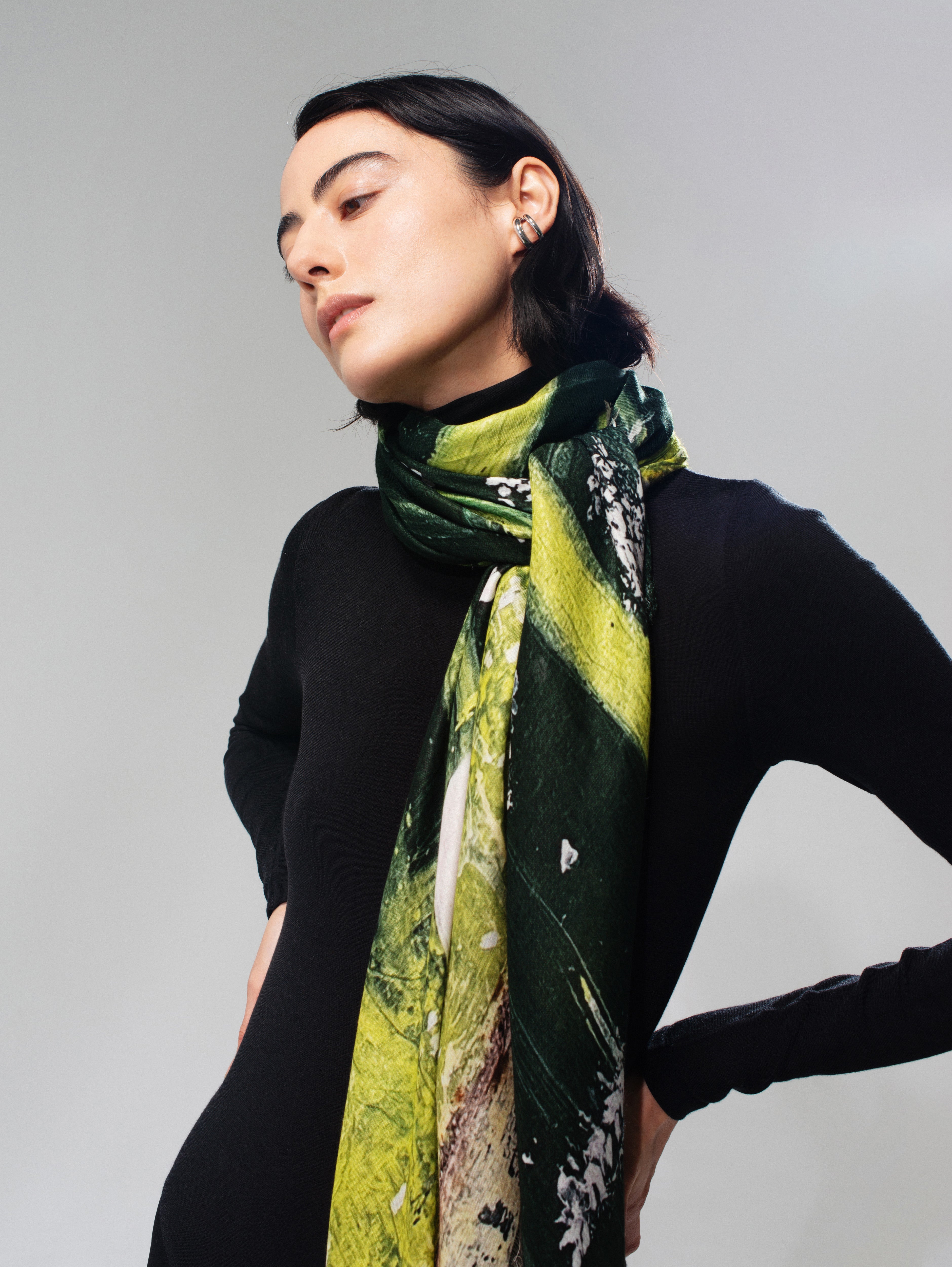 Talking Walls Ela Woods Single face square scarf woods