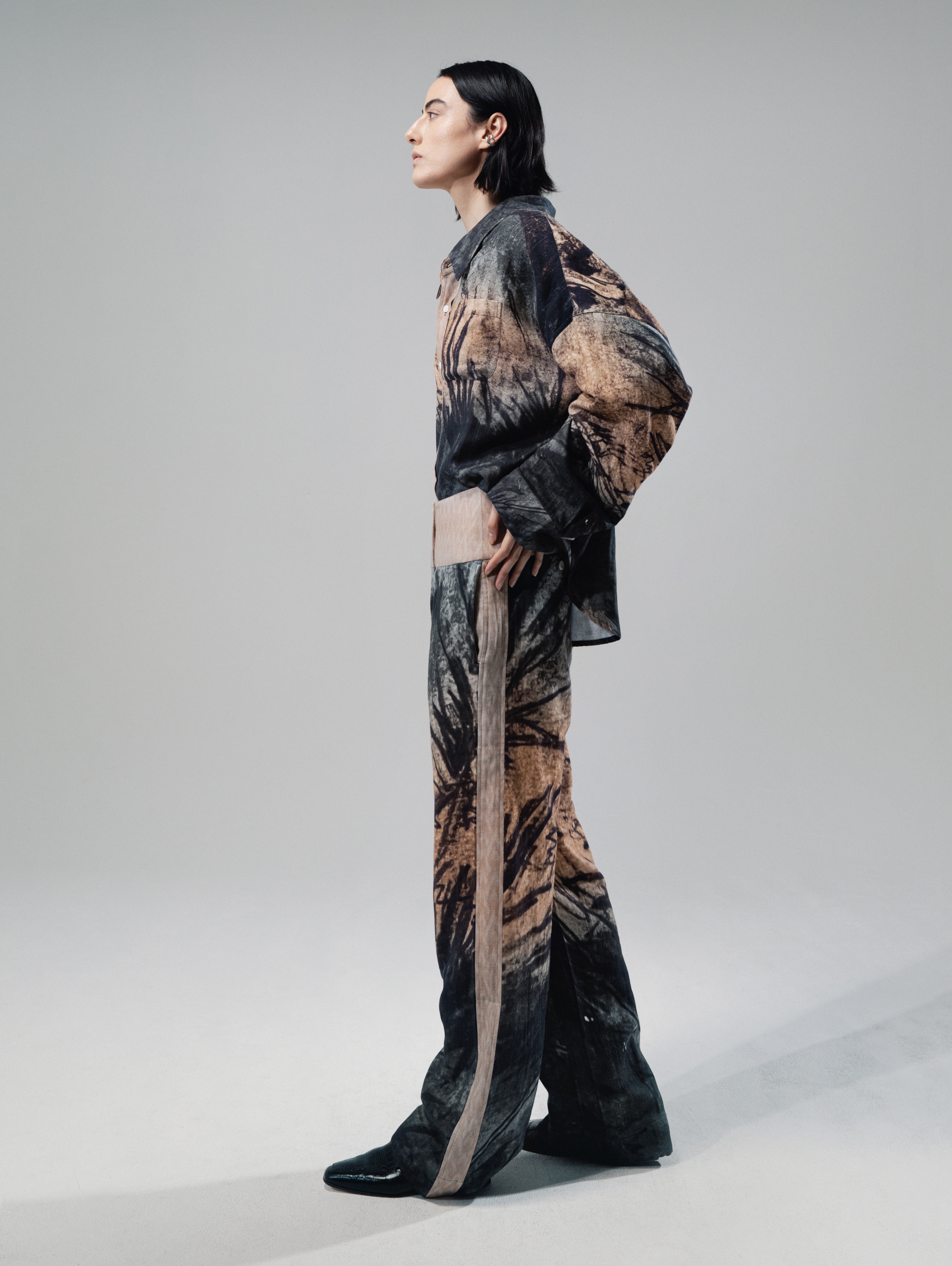 Talking Walls Gisèle creek Contrast panel trousers creek