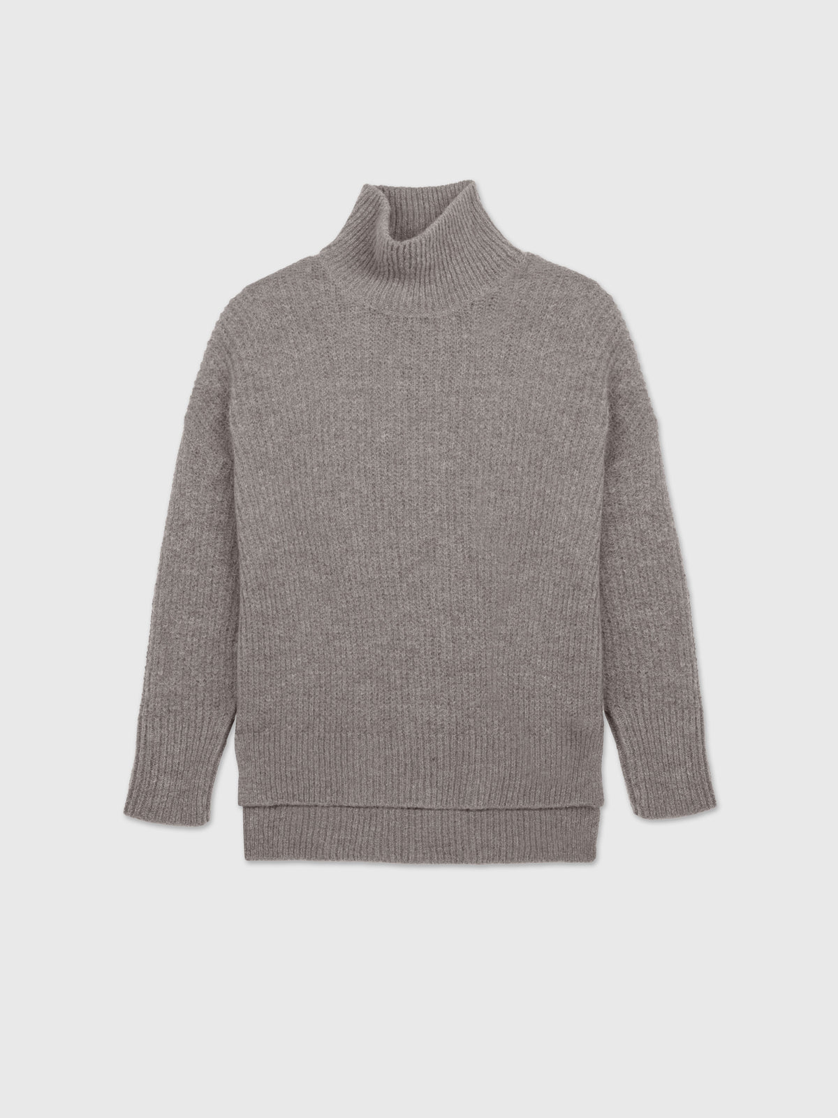 Talking Walls Holly Perlata Turtleneck knit sweater trace gray