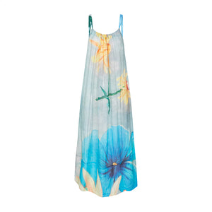 Talking Walls loulou maxi halter dress neon flowers