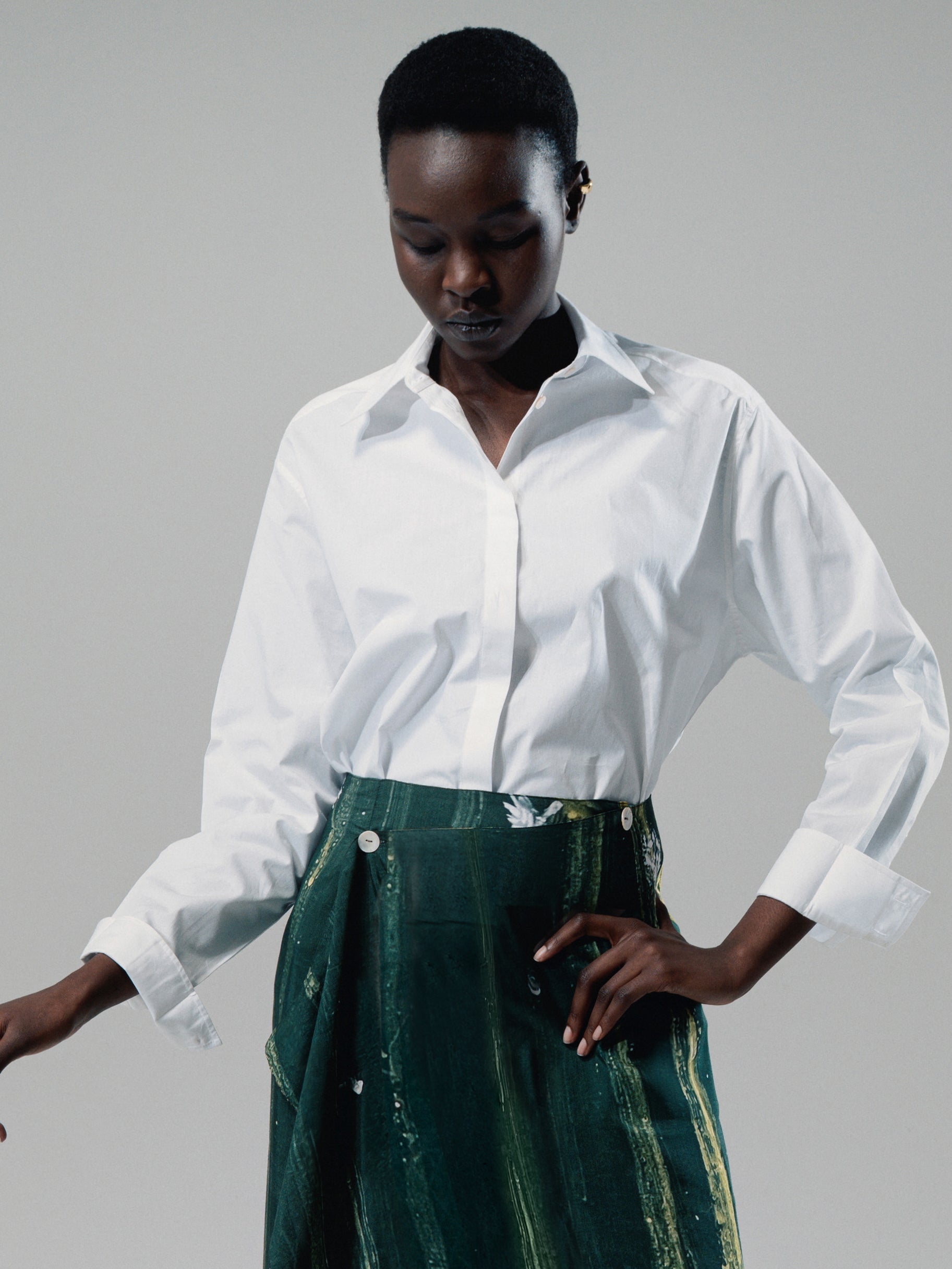 Talking Walls Mara Les Yeux White Relaxed classic shirt