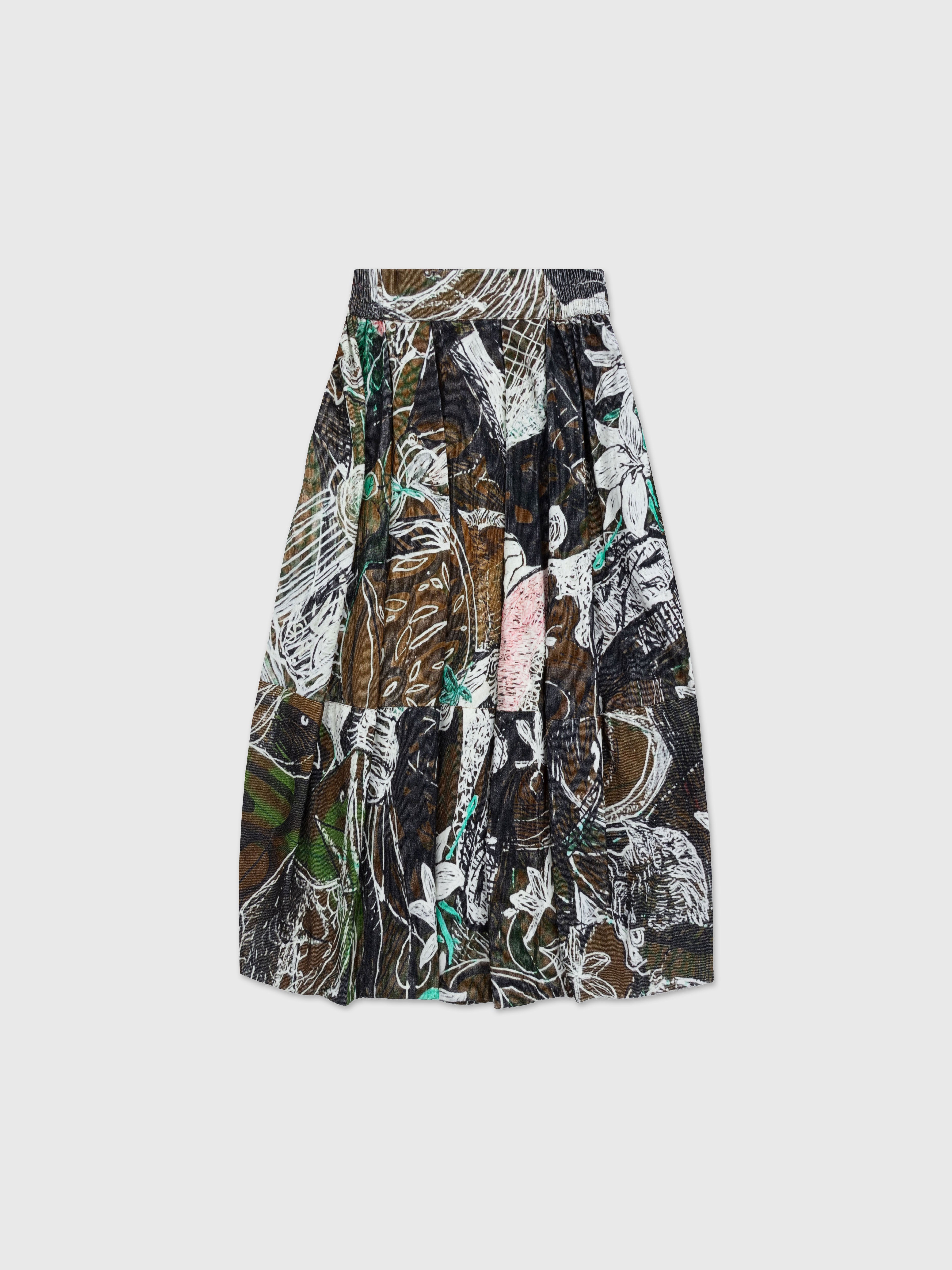 Talking Walls Nona Scratch Midi Skirt scratch