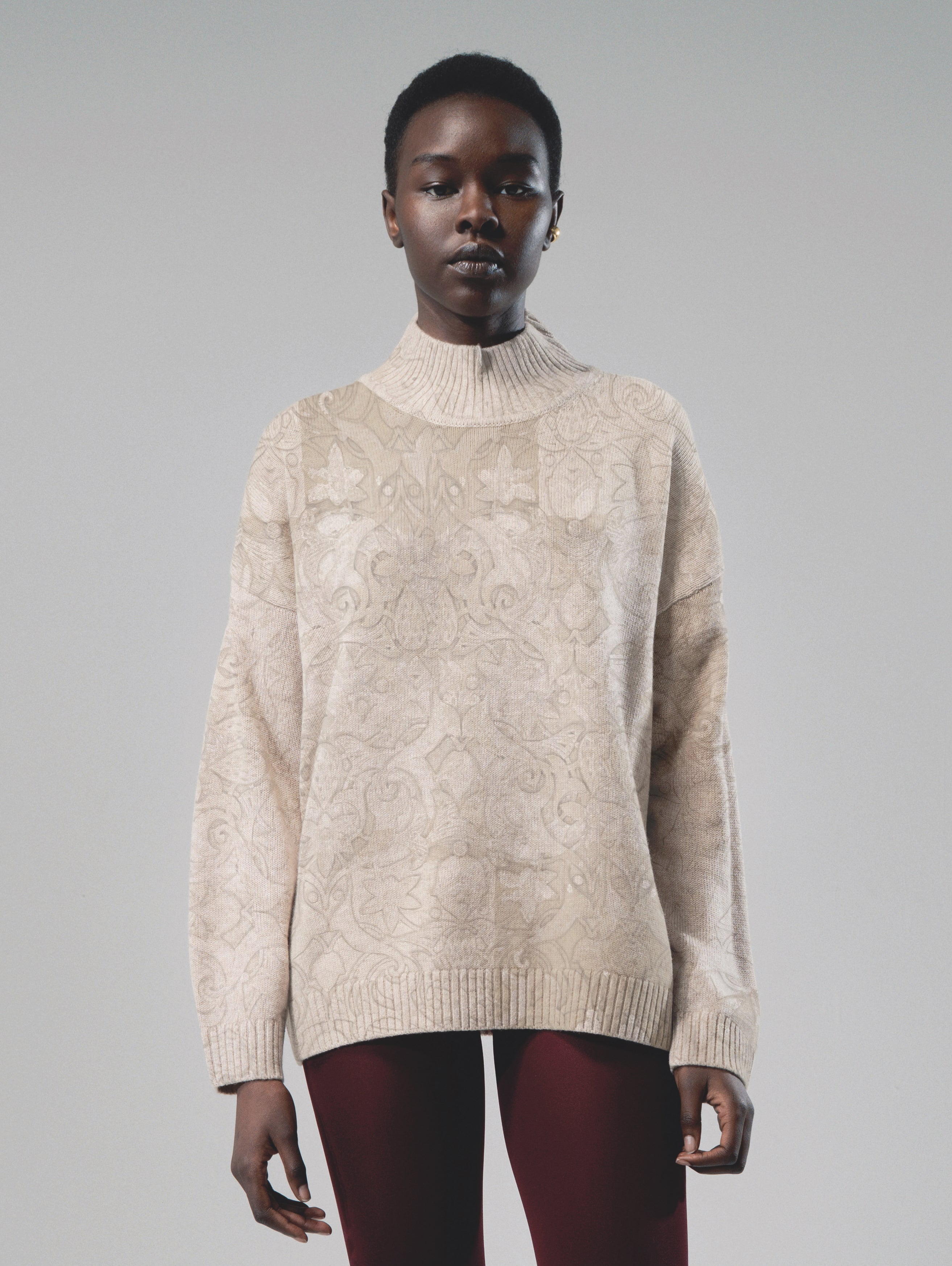 Talking Walls Paola Chalk Turtleneck knit sweater chalk