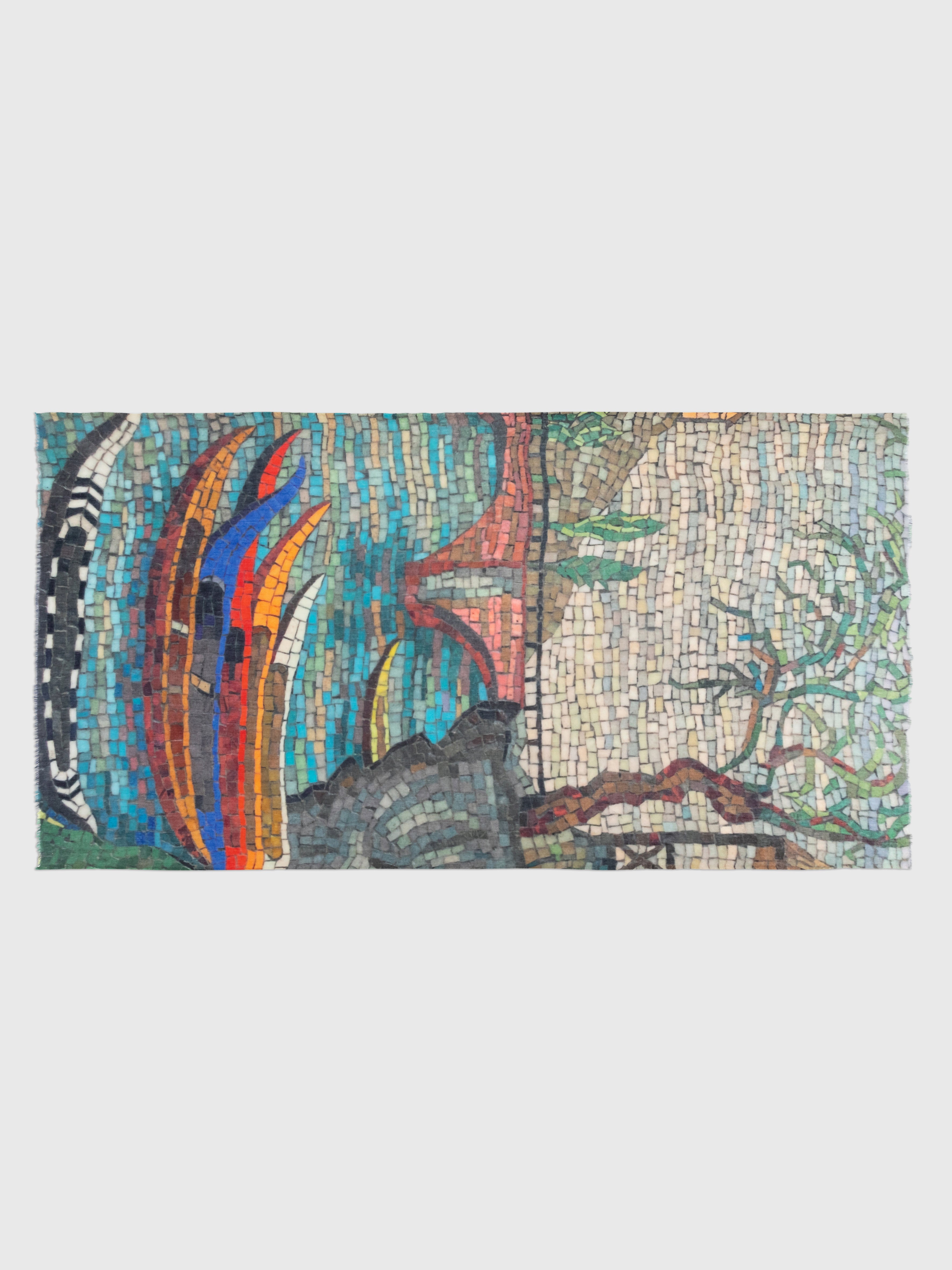 Talking Walls Patti single face rectangular scarf caffe fiorio