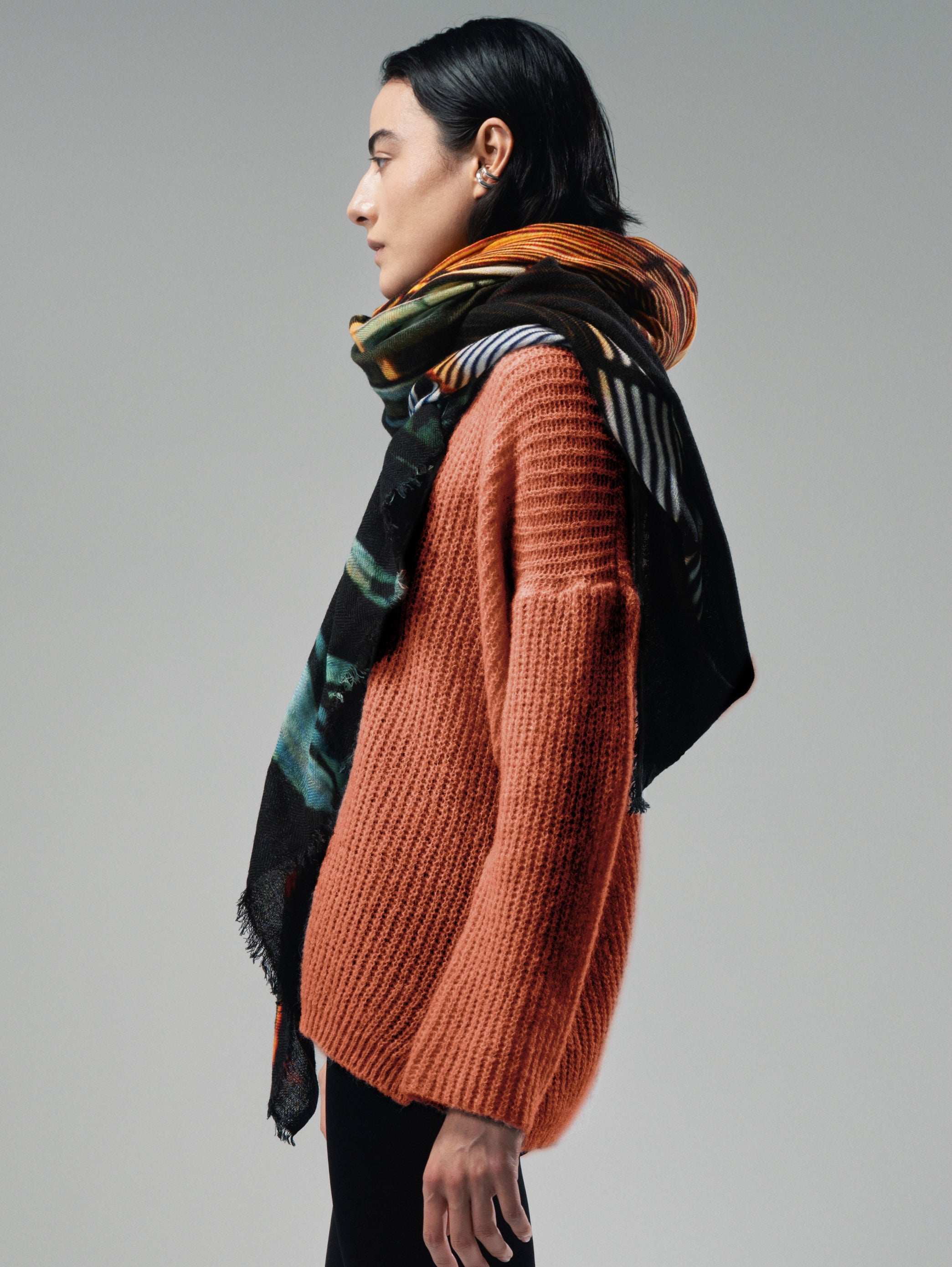 Talking Walls Rani Perlata Crewneck knit sweater felix orange
