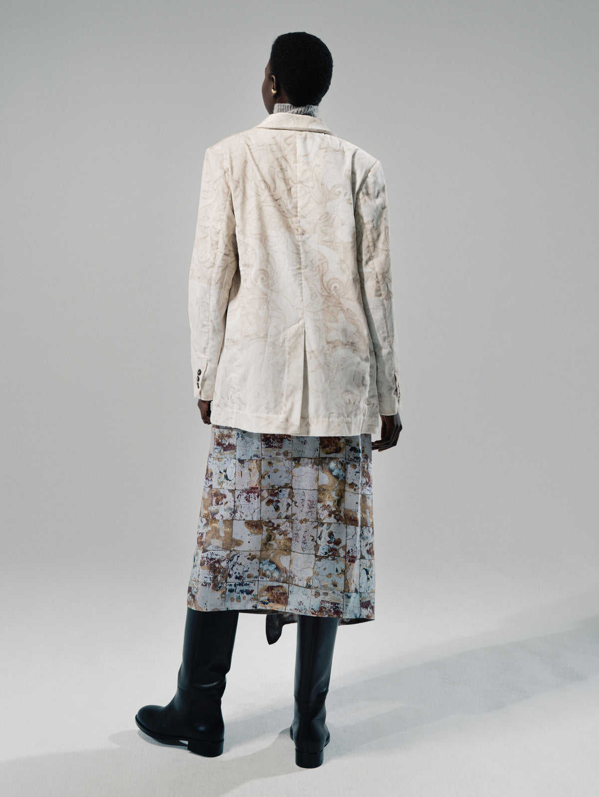 Talking Walls Thérèse chalk Cotton velvet blazer chalk