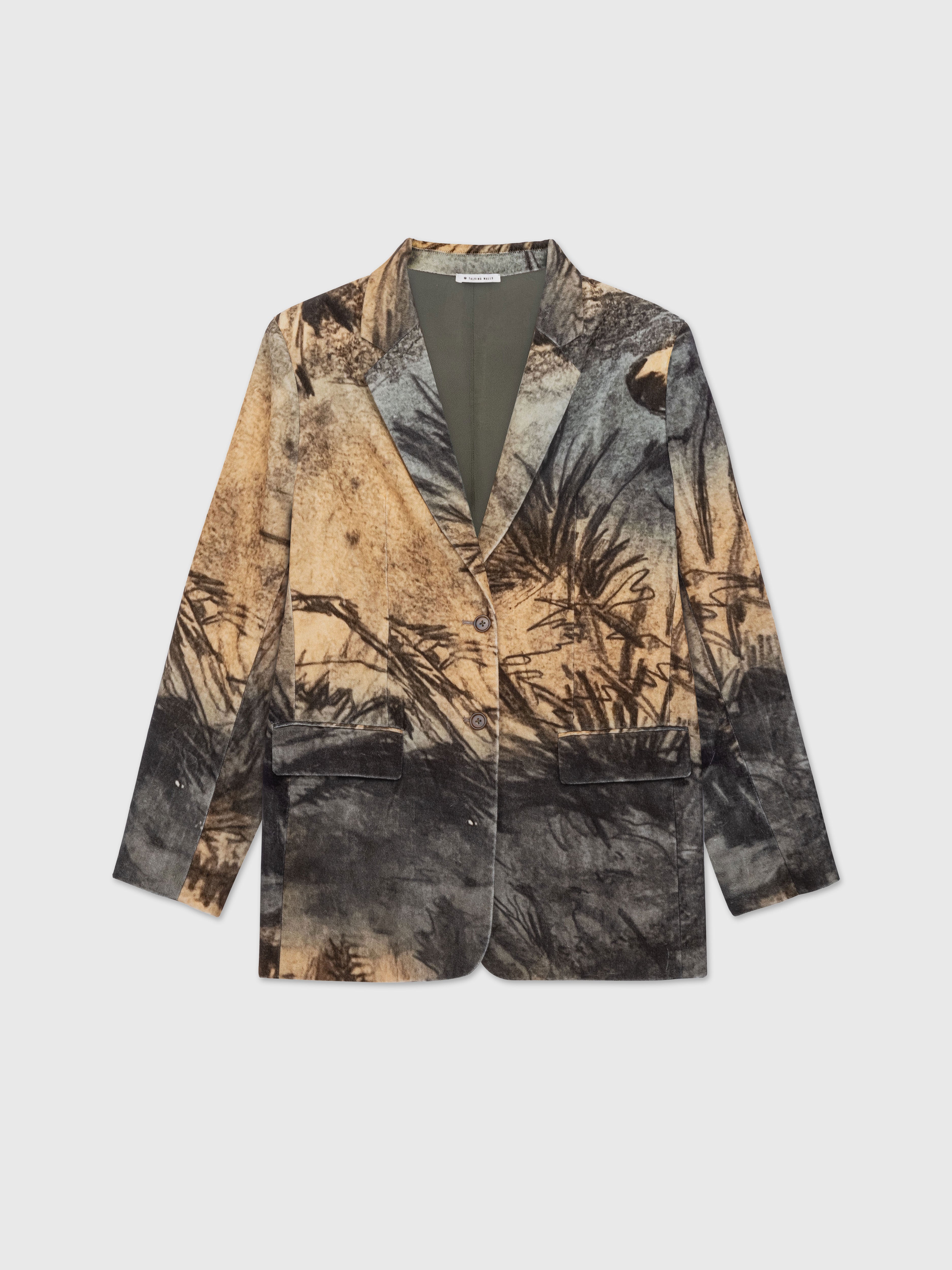 Talking Walls Thérèse creek Cotton velvet blazer creek