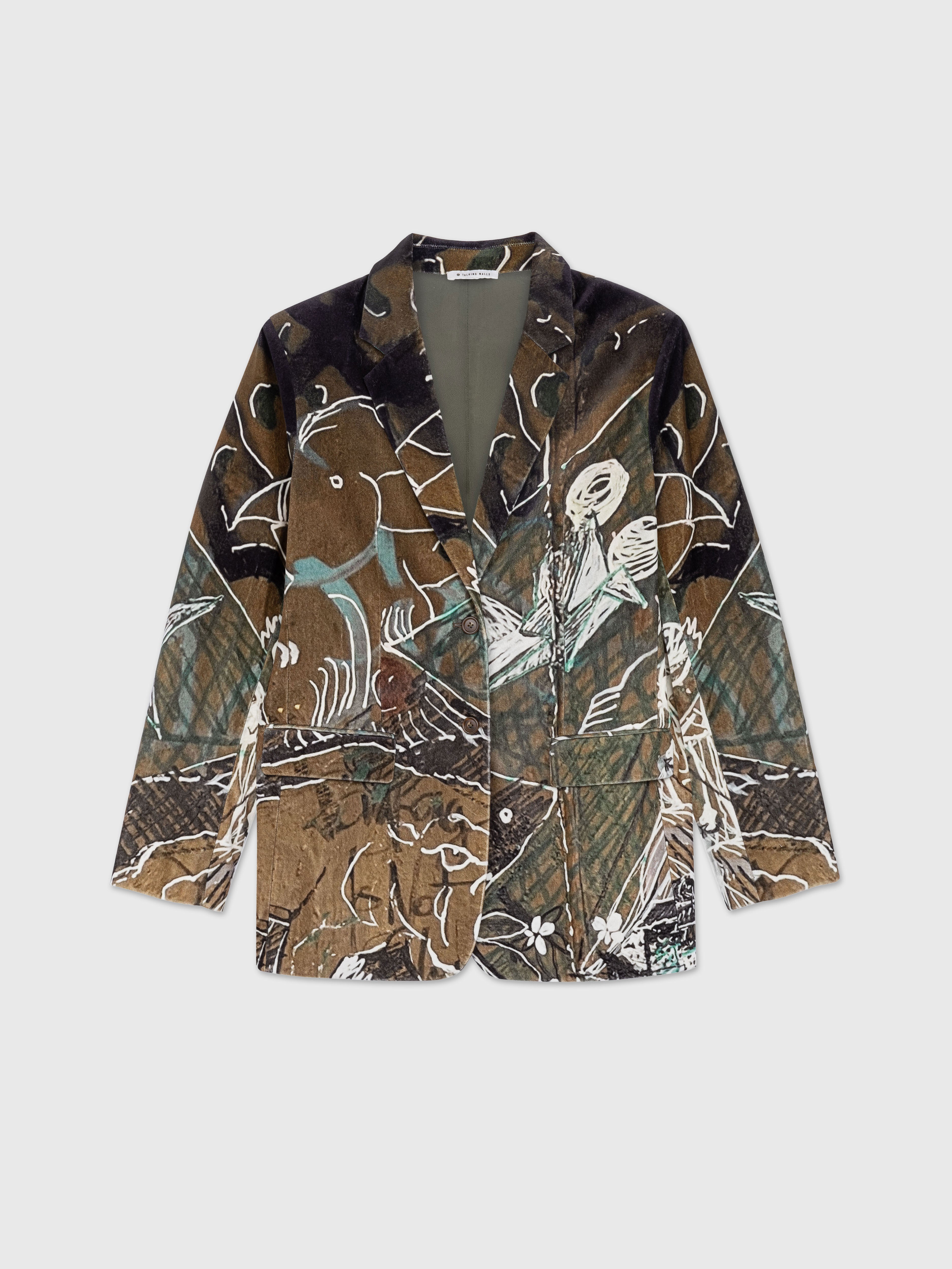 Talking Walls Thérèse scratch Cotton velvet blazer scratch