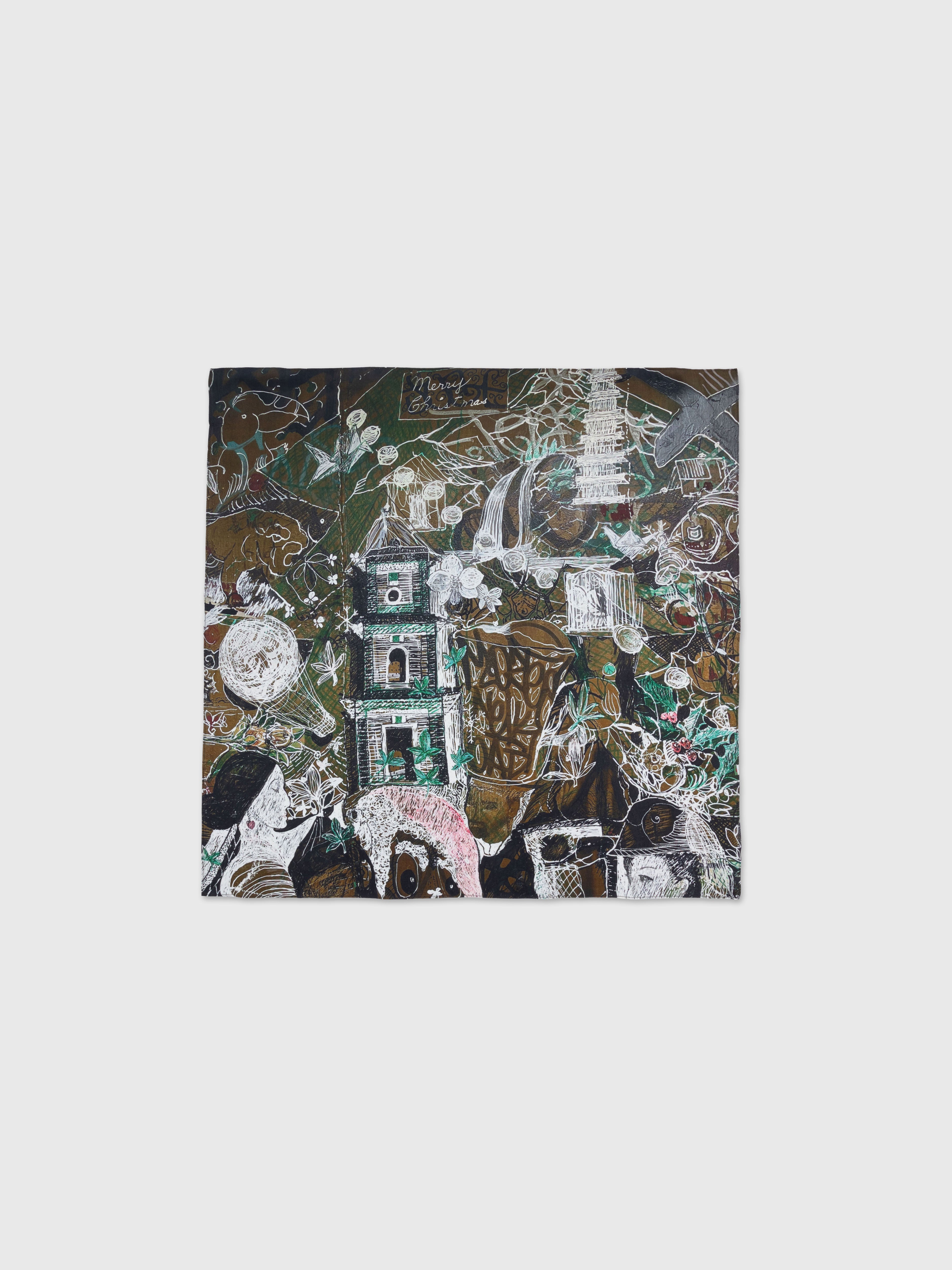 Talking Walls Twiggy Scratch Single face square-shaped scarf scratch