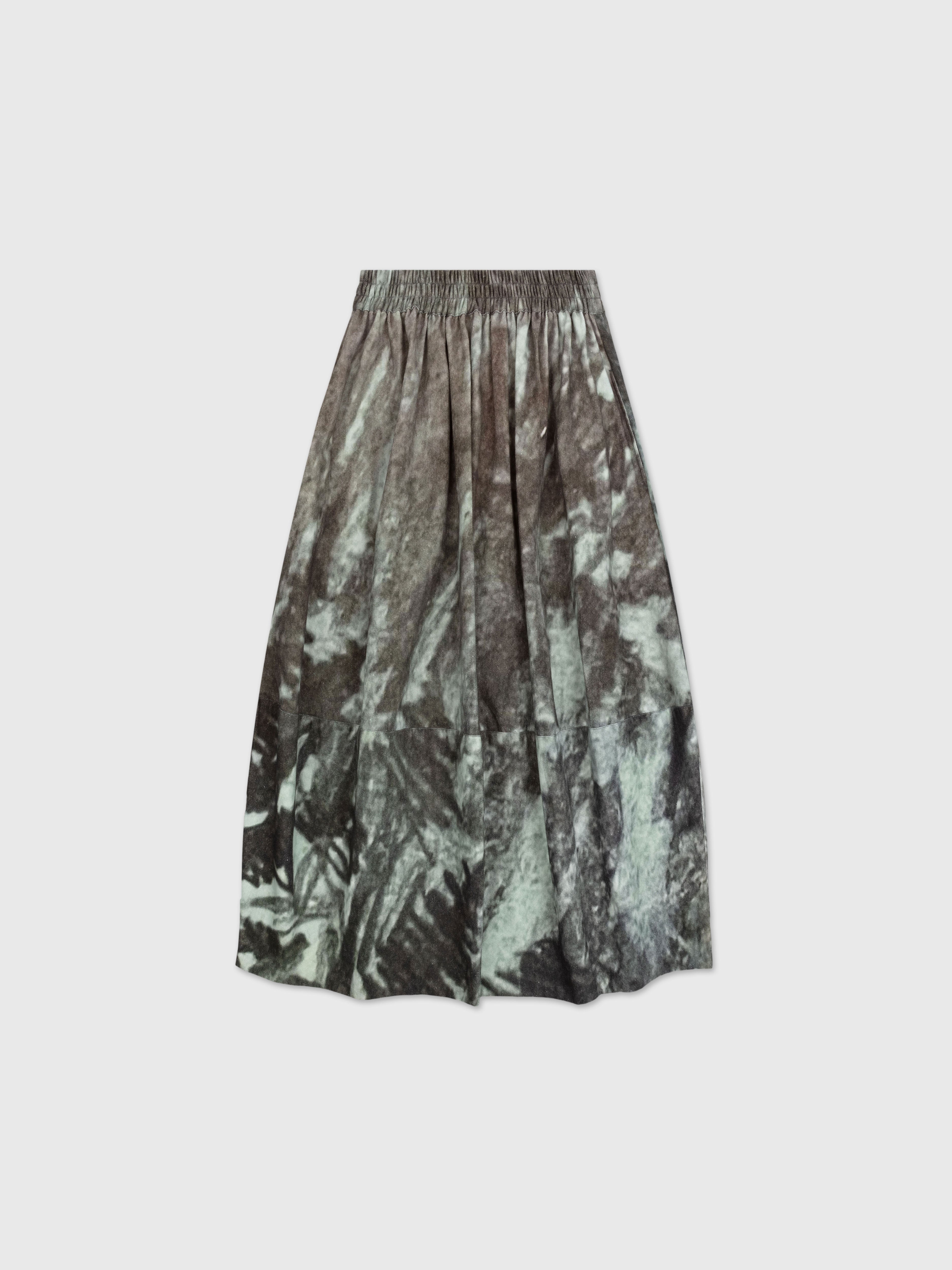 Talking Walls Zaza Creek A-line midi skirt creek