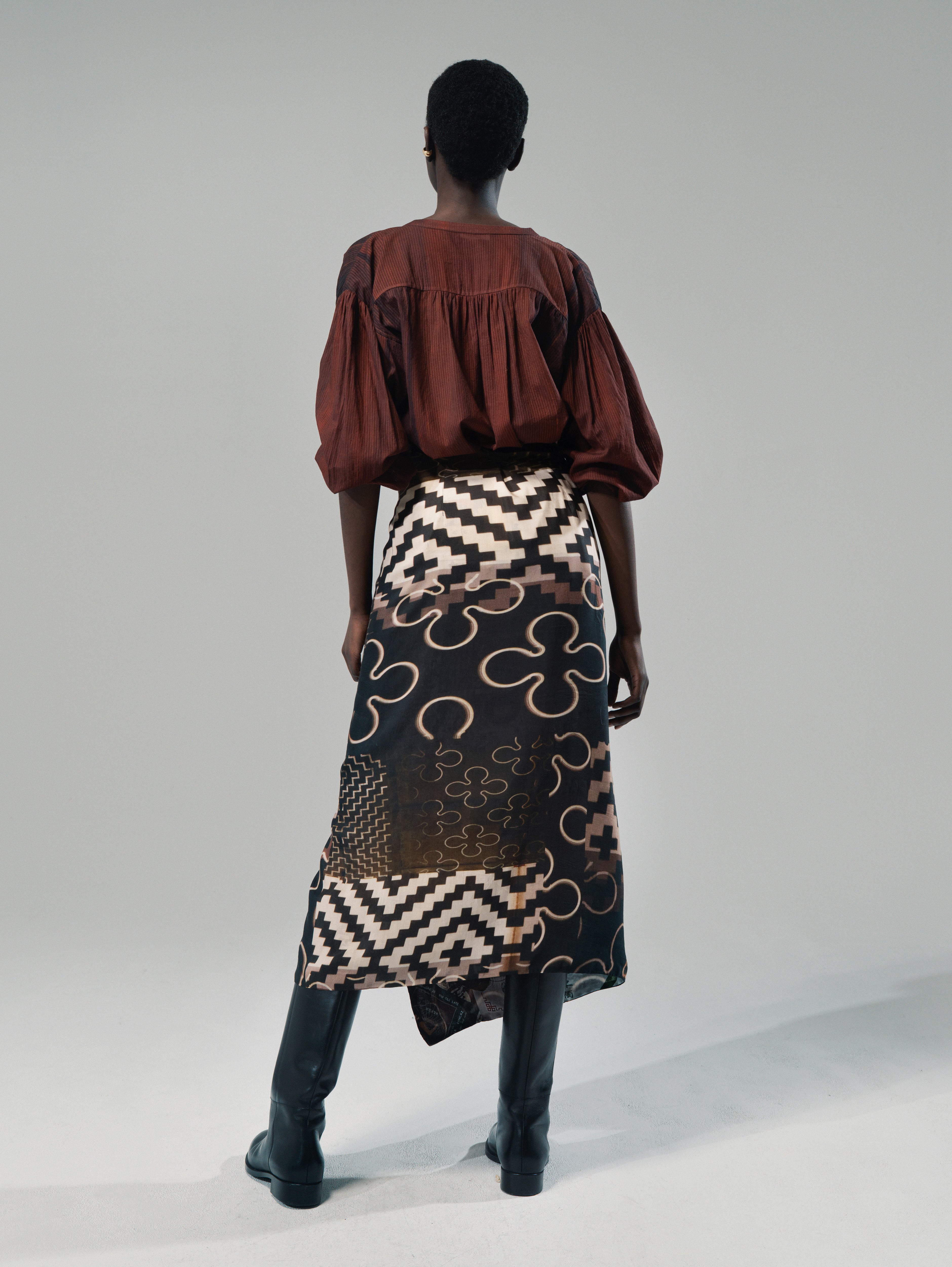 Talking Walls Zoé Almanac Clover Midi double sided, reversible wrap skirt almanac clover