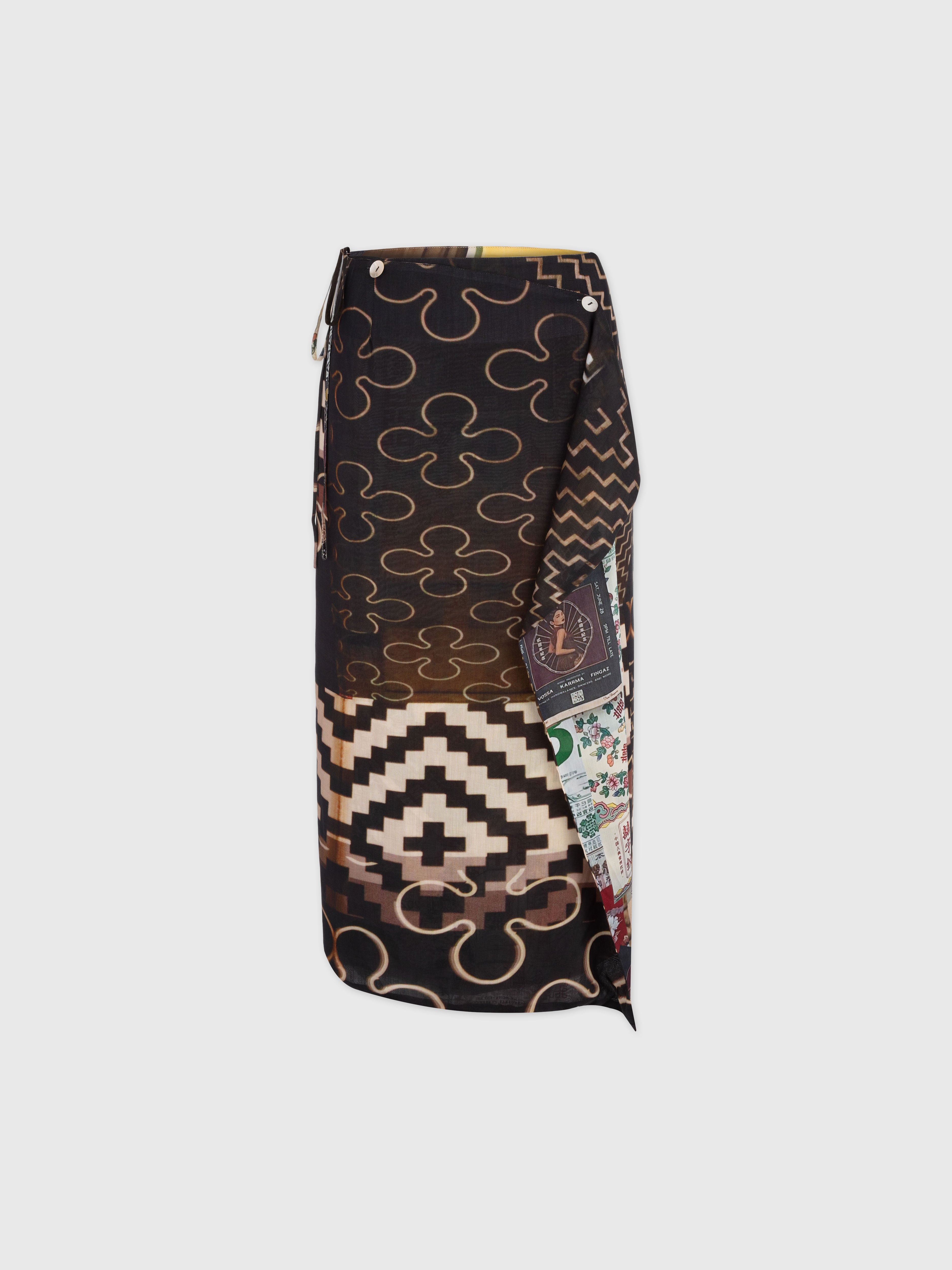 Talking Walls Zoé Almanac Clover Midi double sided, reversible wrap skirt almanac clover
