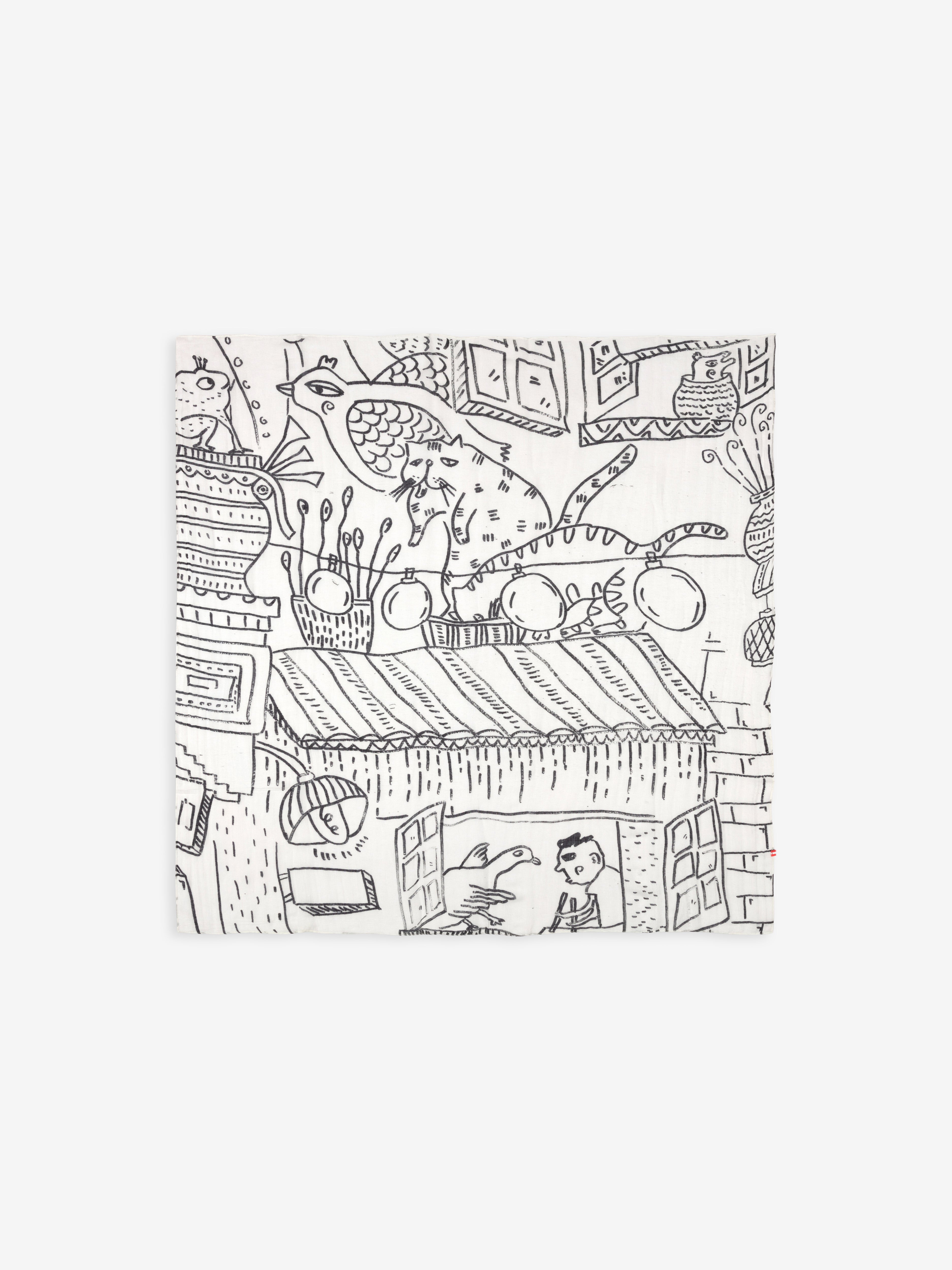 Talking Walls alba bao bao single face square scarf bao bao