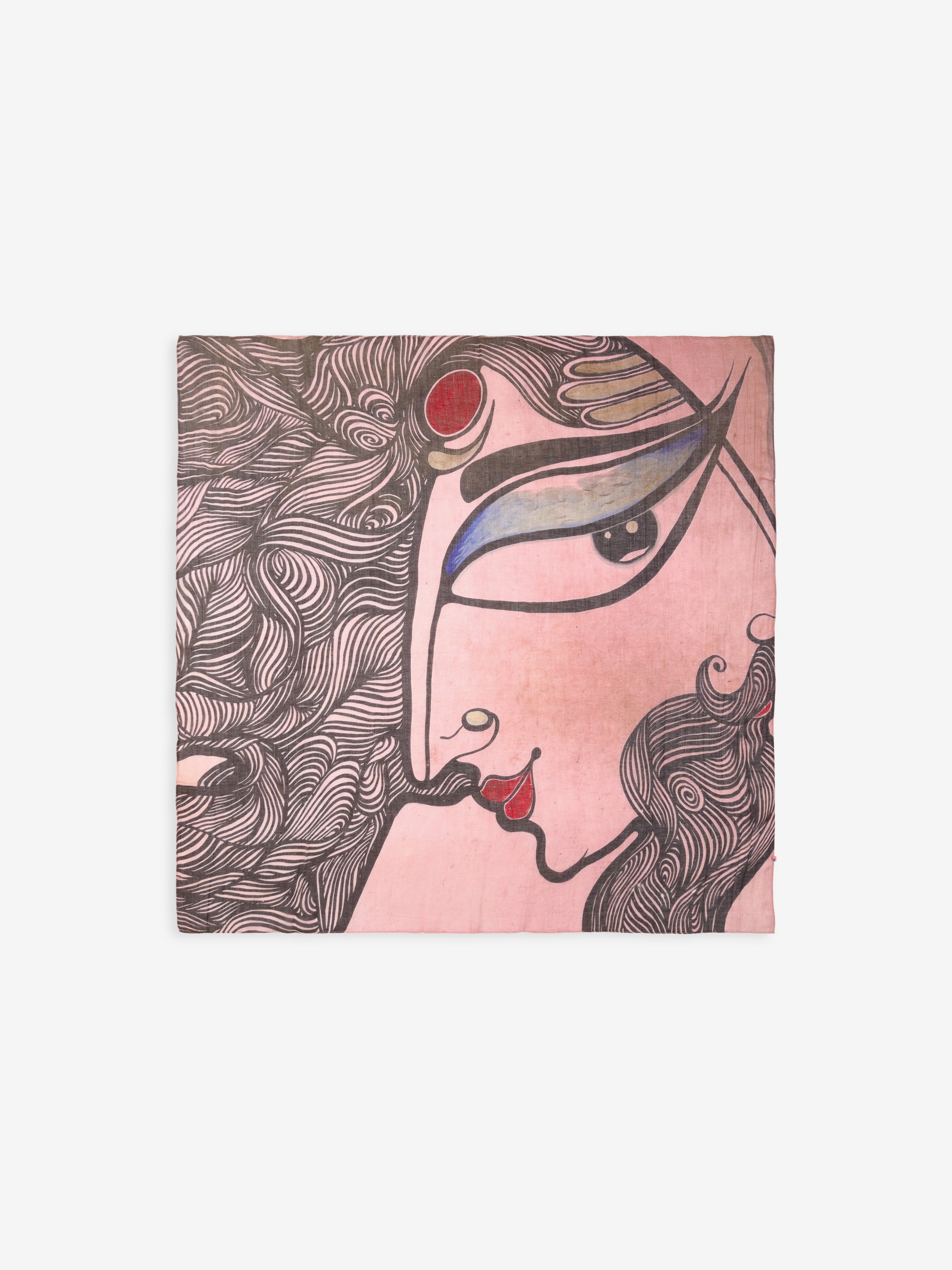 Talking Walls alba deux single face square scarf deux