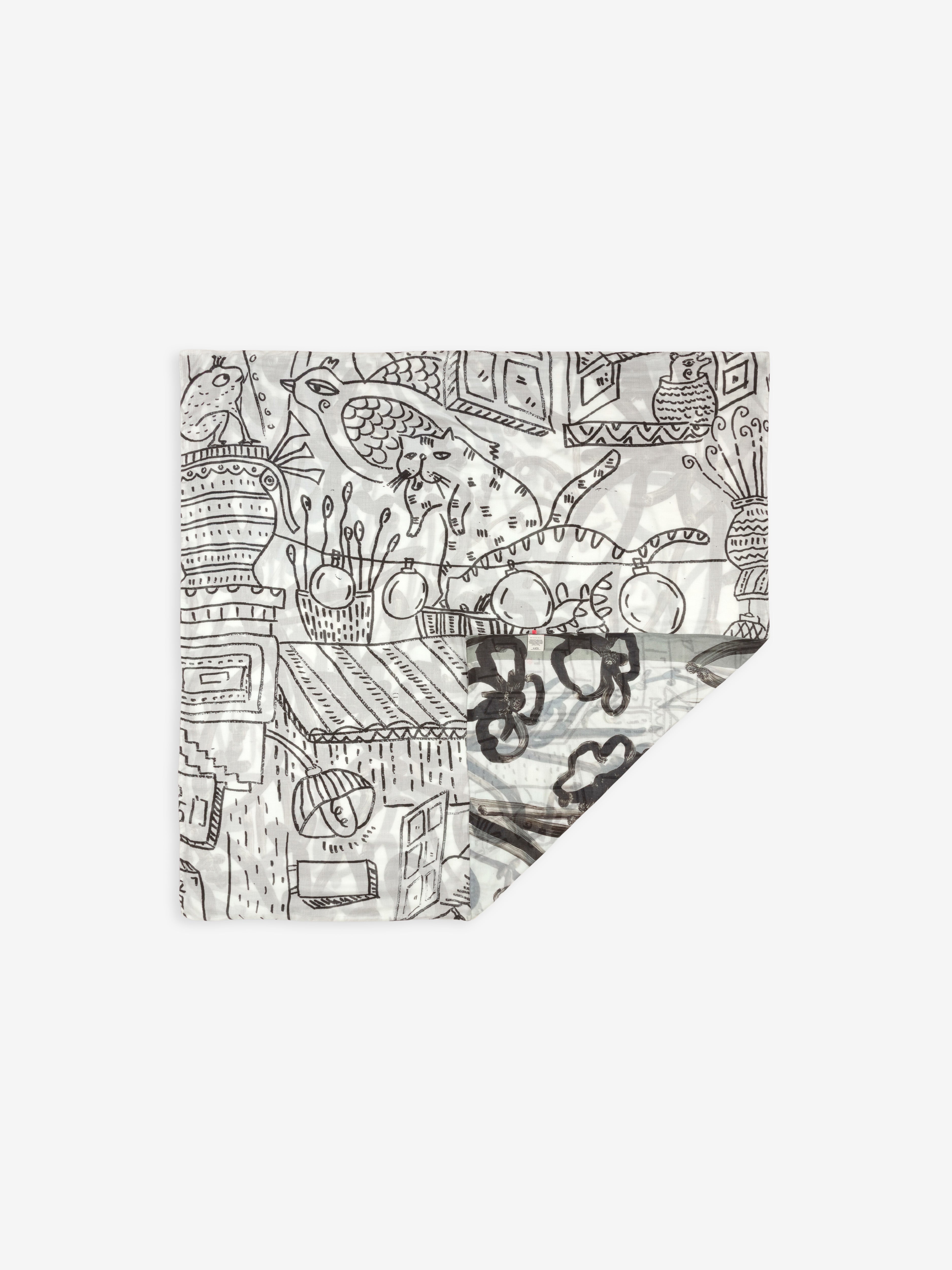 Talking Walls ava bao bao double face square scarf bao bao