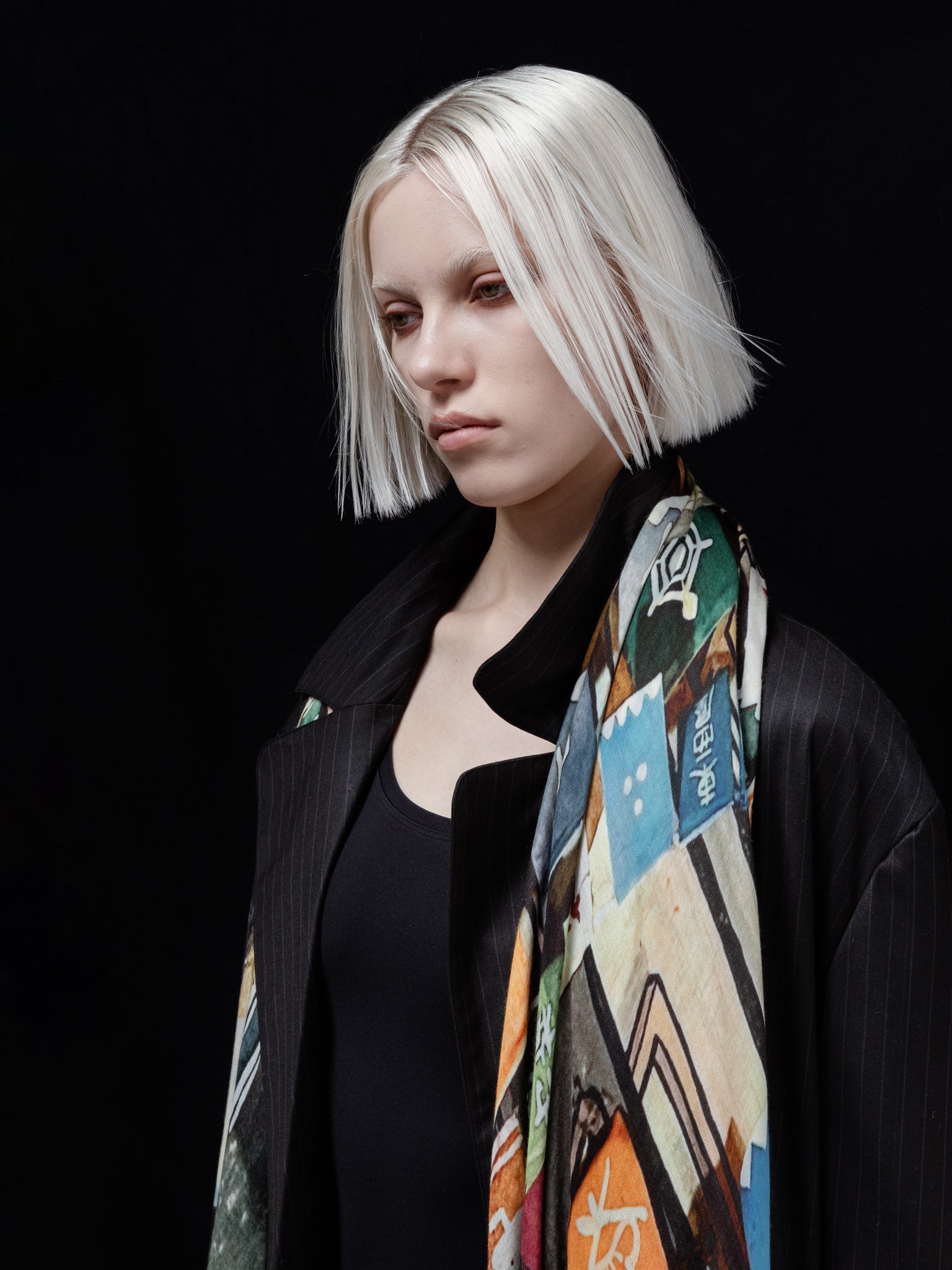 Talking Walls ava block party double face square scarf block party